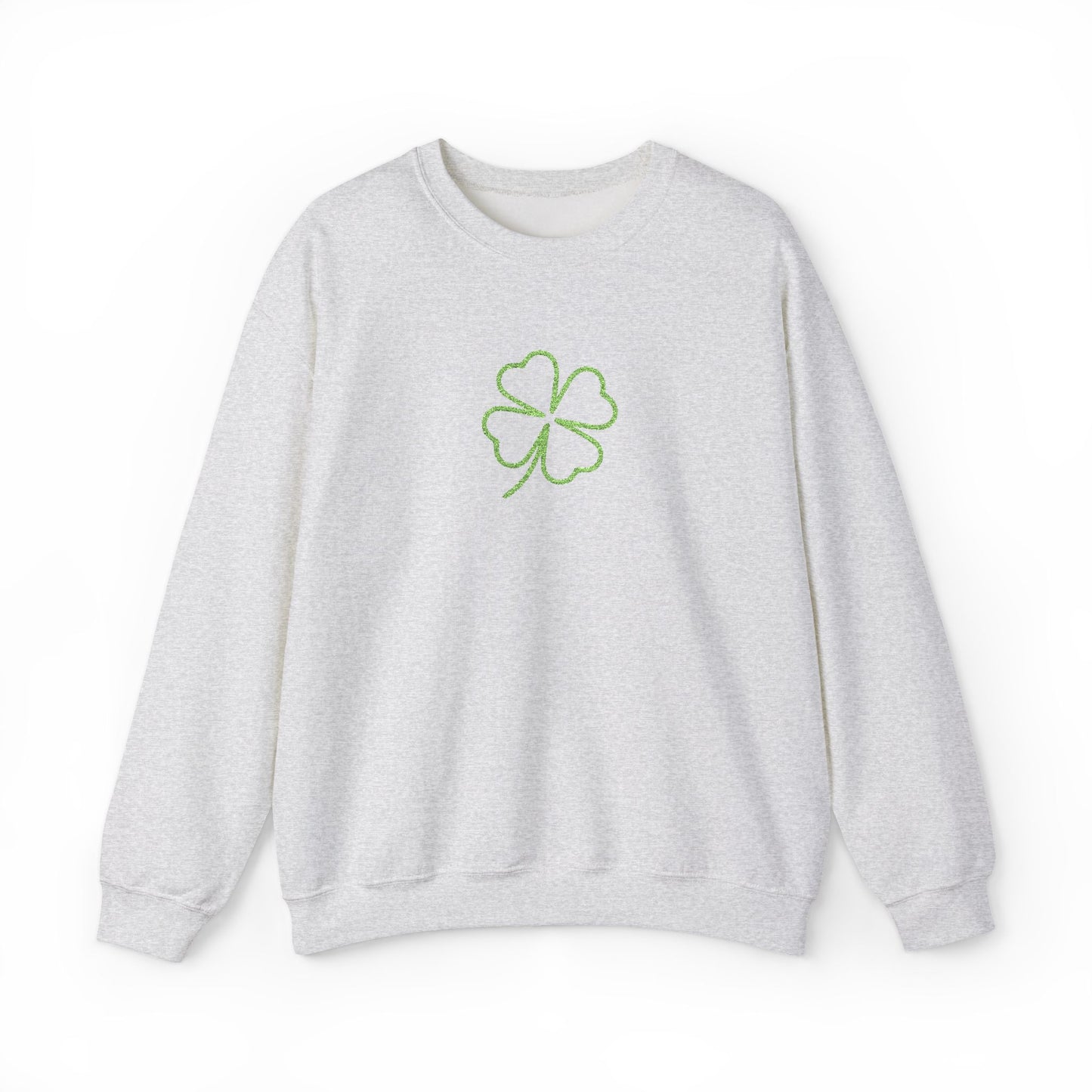 Shamrock Embroidered Crewneck Sweatshirt - Kelly Green Stitching
