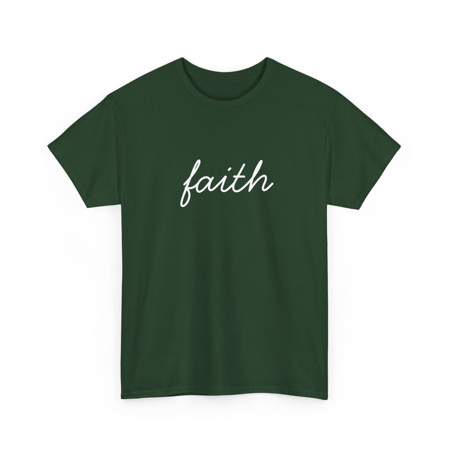Faith Script T-Shirt —White Printing