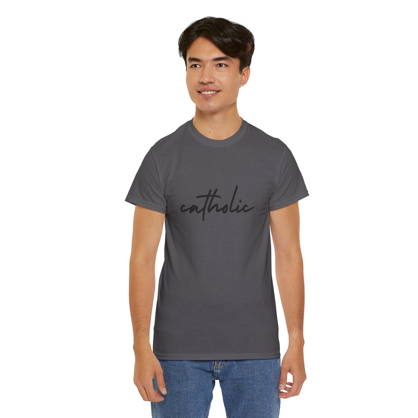 Catholic Script T-Shirt —Black Printing