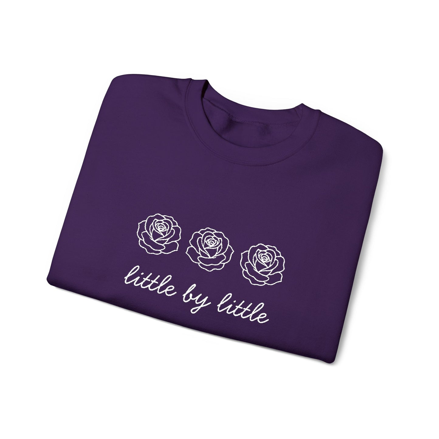 Little by little Embroidered Crewneck Sweatshirt - white stitches
