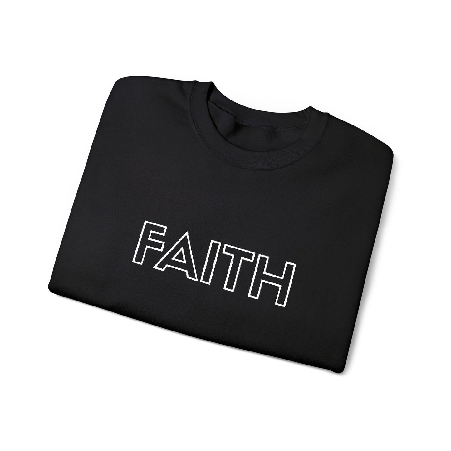 FAITH Embroidered Crewneck Sweatshirt - White stitching