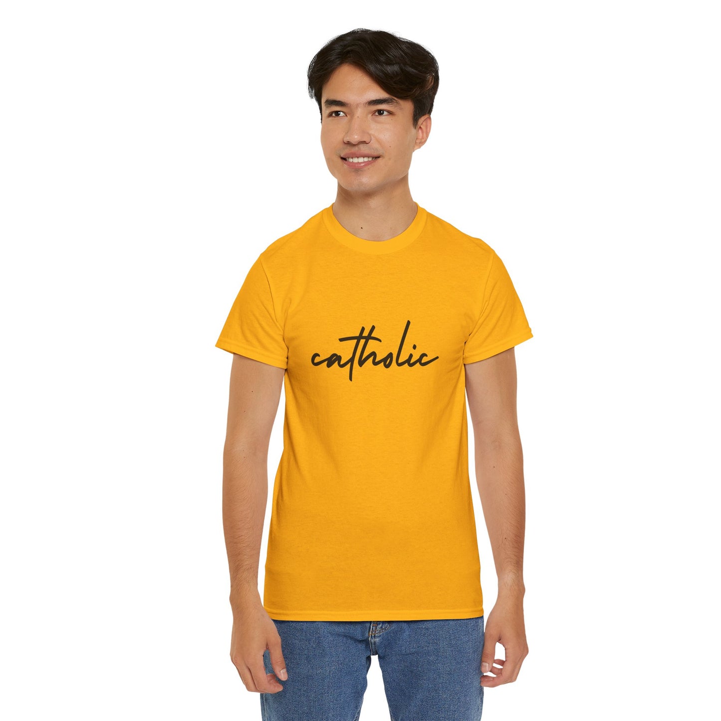 Catholic Script T-Shirt —Black Printing
