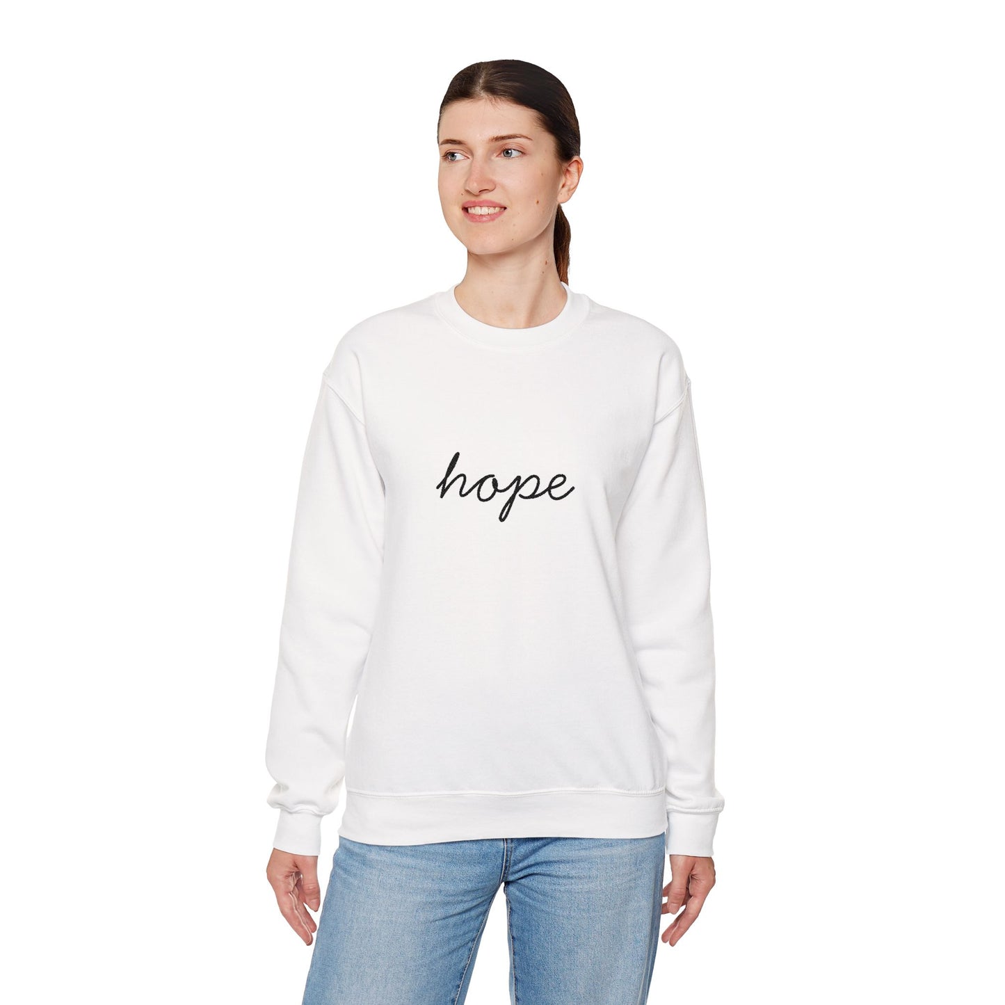 hope Script Crewneck Sweatshirt - black stitching