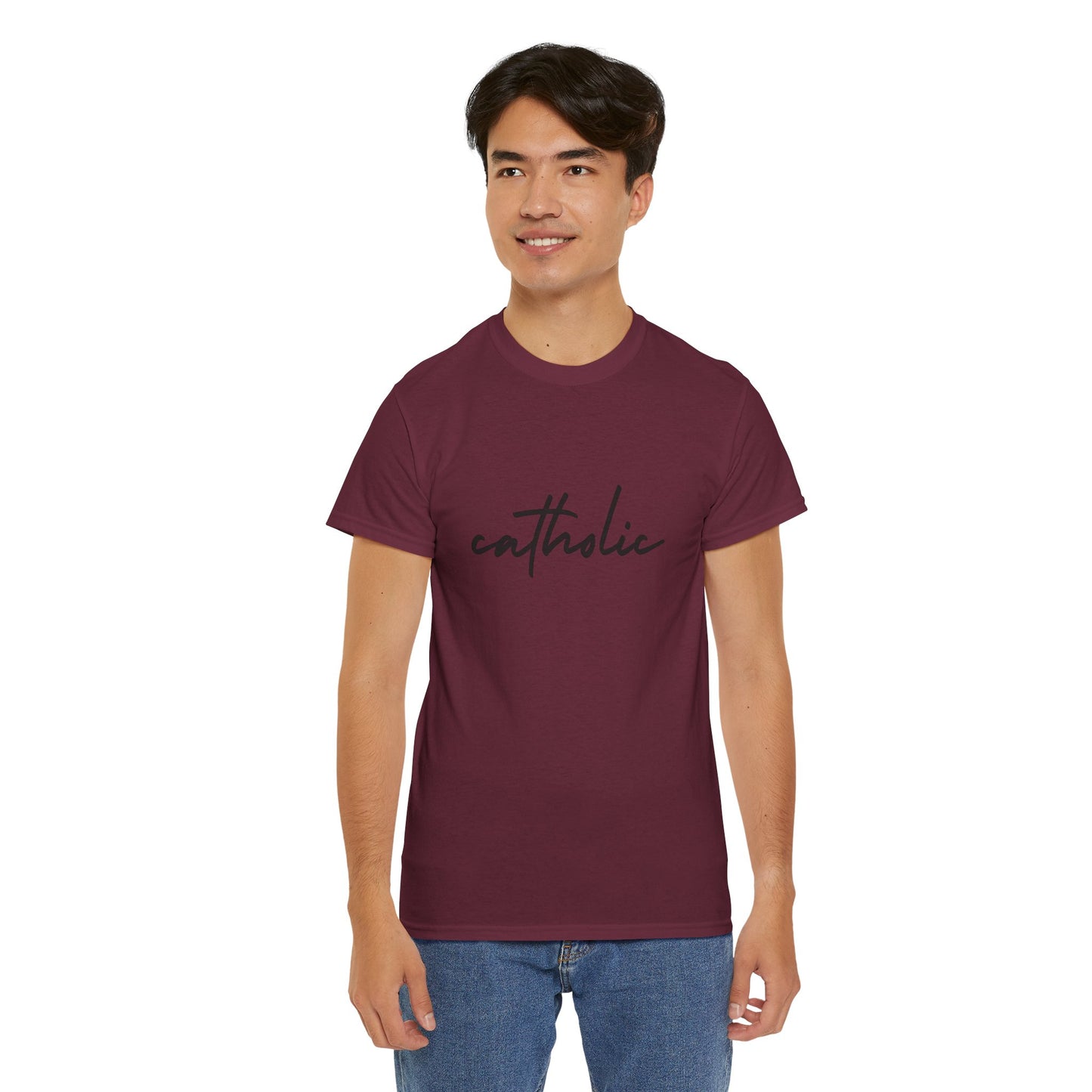 Catholic Script T-Shirt —Black Printing
