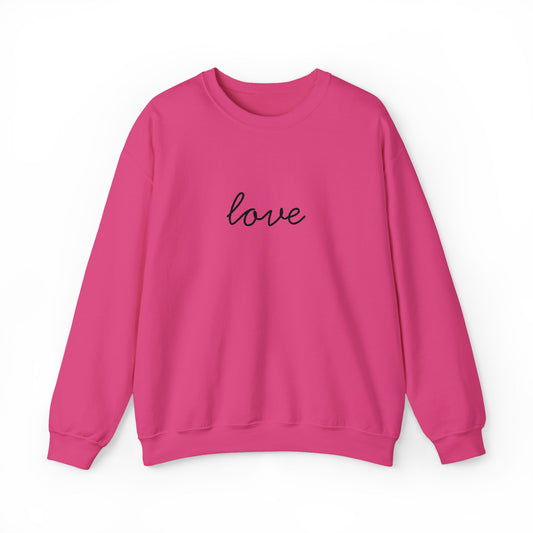 love Script Crewneck Sweatshirt - black stitching