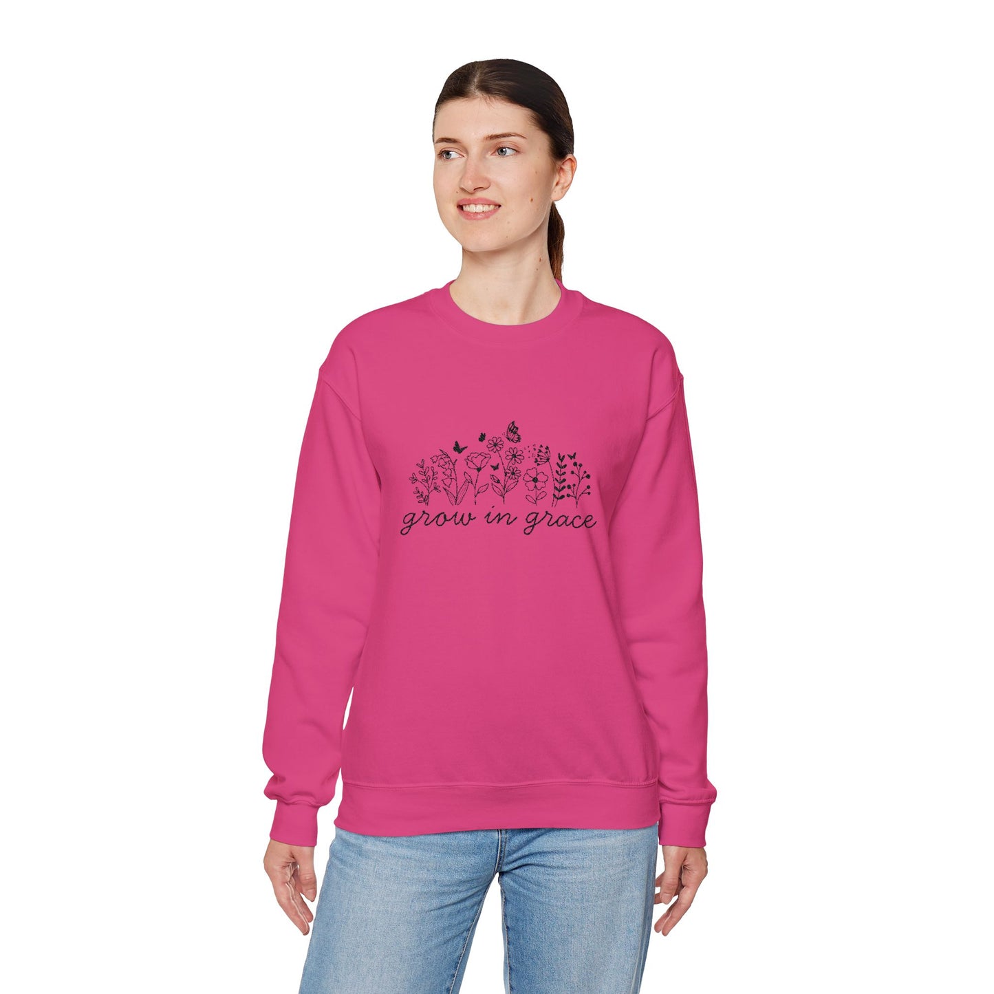 Grow in grace Crewneck Sweatshirt - black stitching