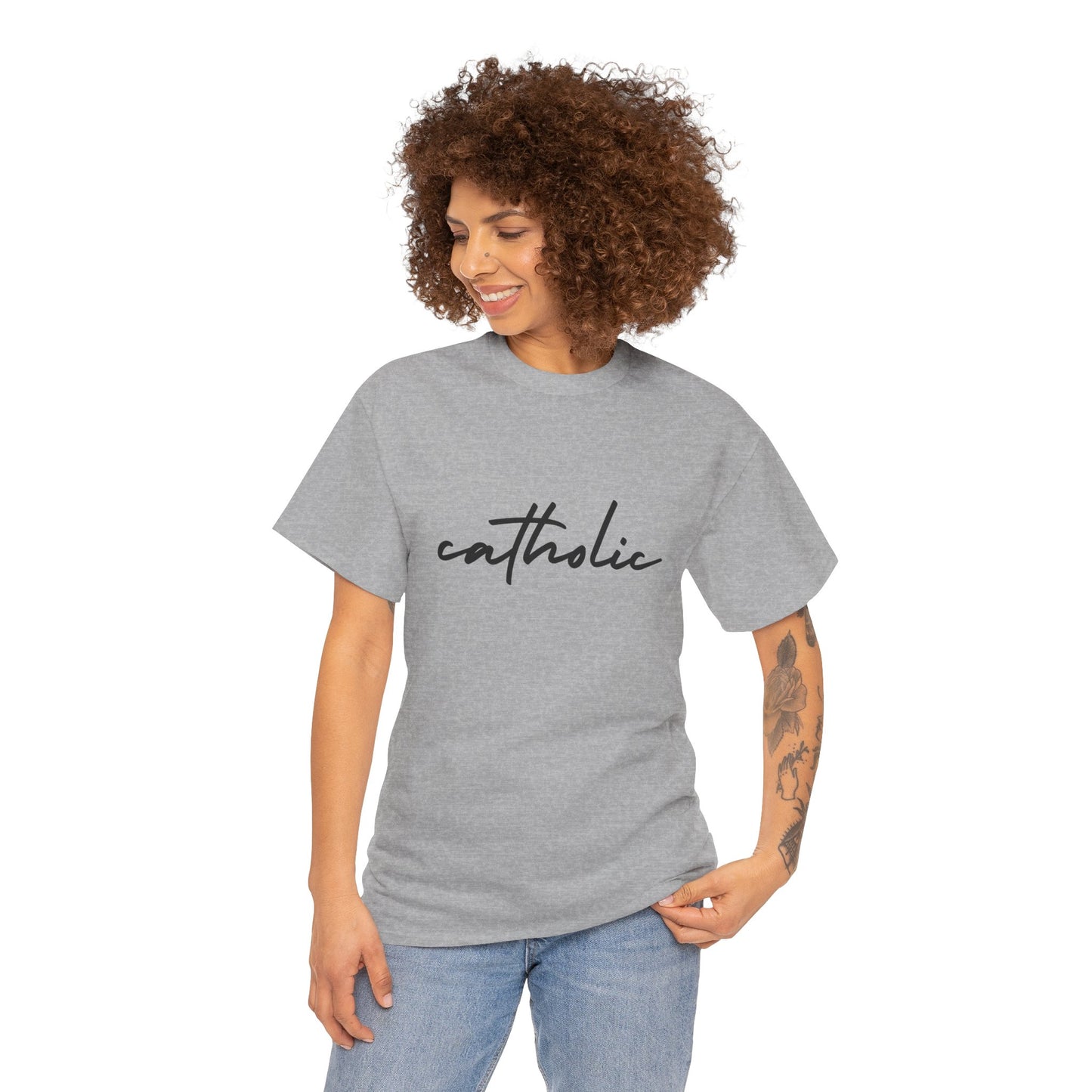 Catholic Script T-Shirt —Black Printing