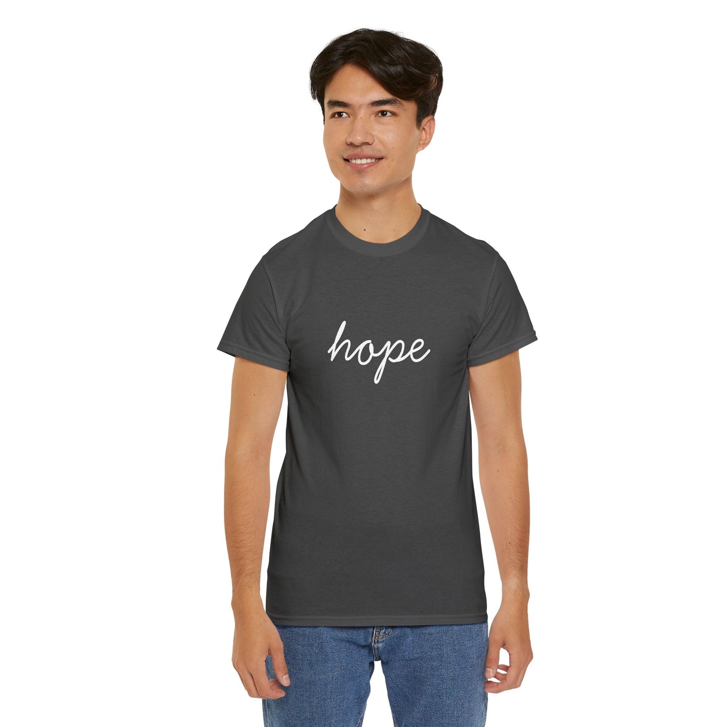 Hope Script T-Shirt —white Printing