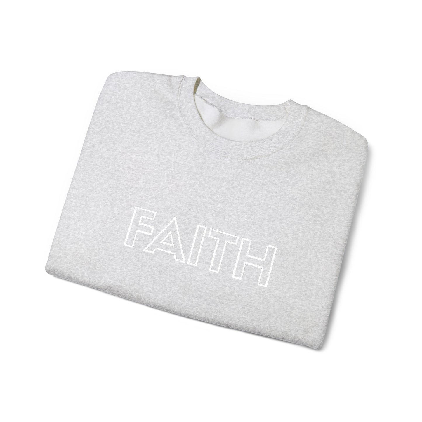 FAITH Embroidered Crewneck Sweatshirt - White stitching