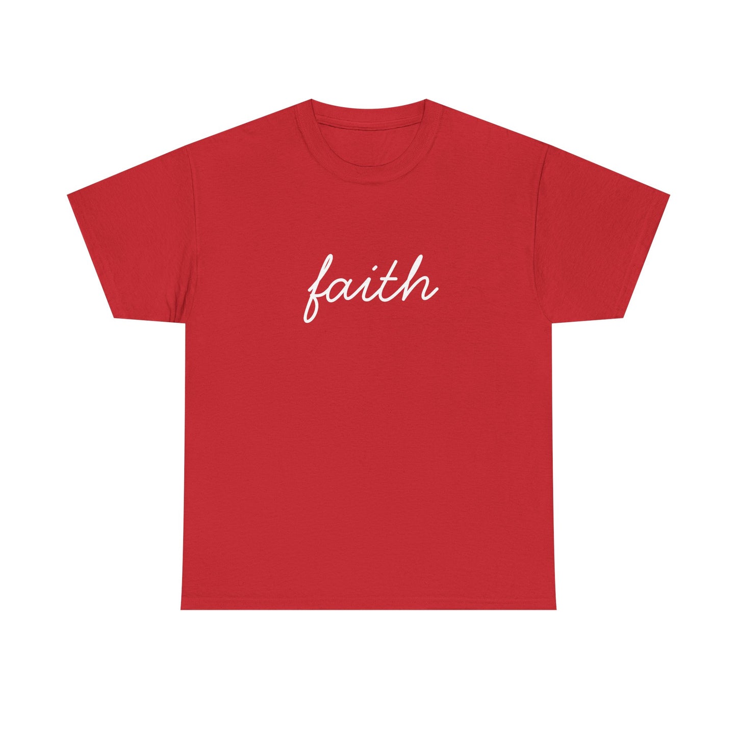 Faith Script T-Shirt —White Printing