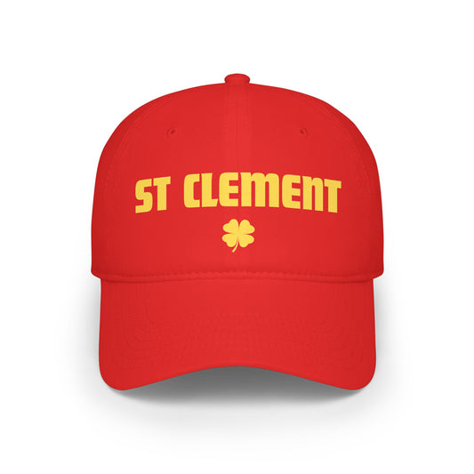 St. Clement Low Profile Baseball Cap — Retro Gold Text with Shamrock