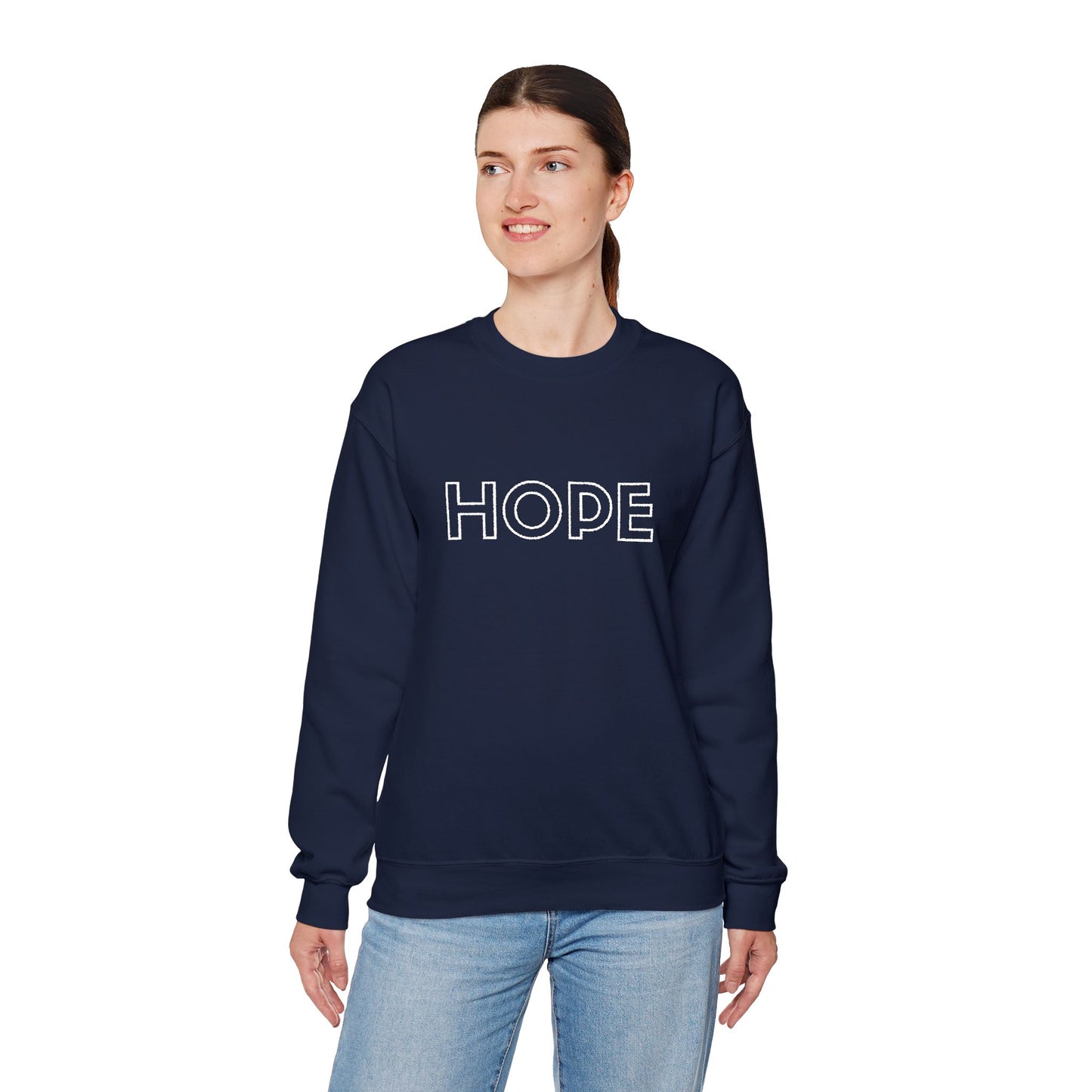 HOPE Embroidered Crewneck Sweatshirt - White stitching