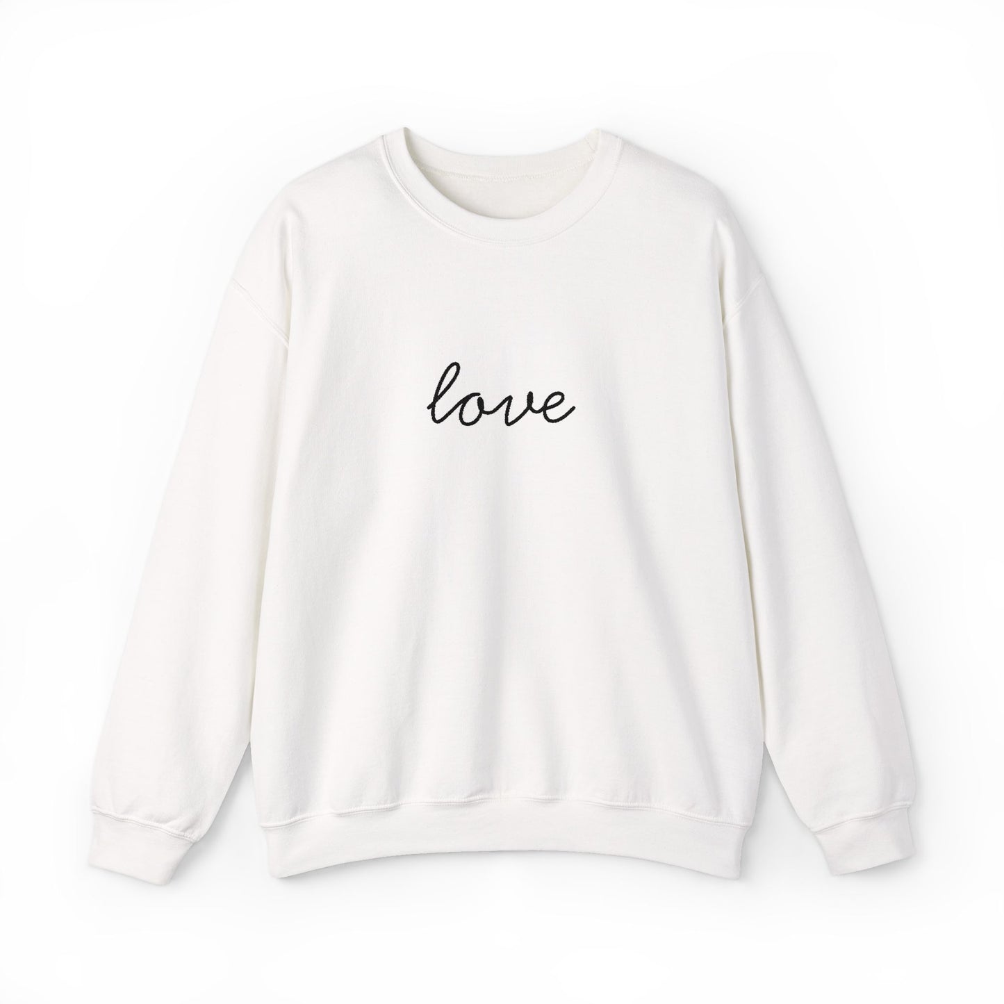 love Script Crewneck Sweatshirt - black stitching