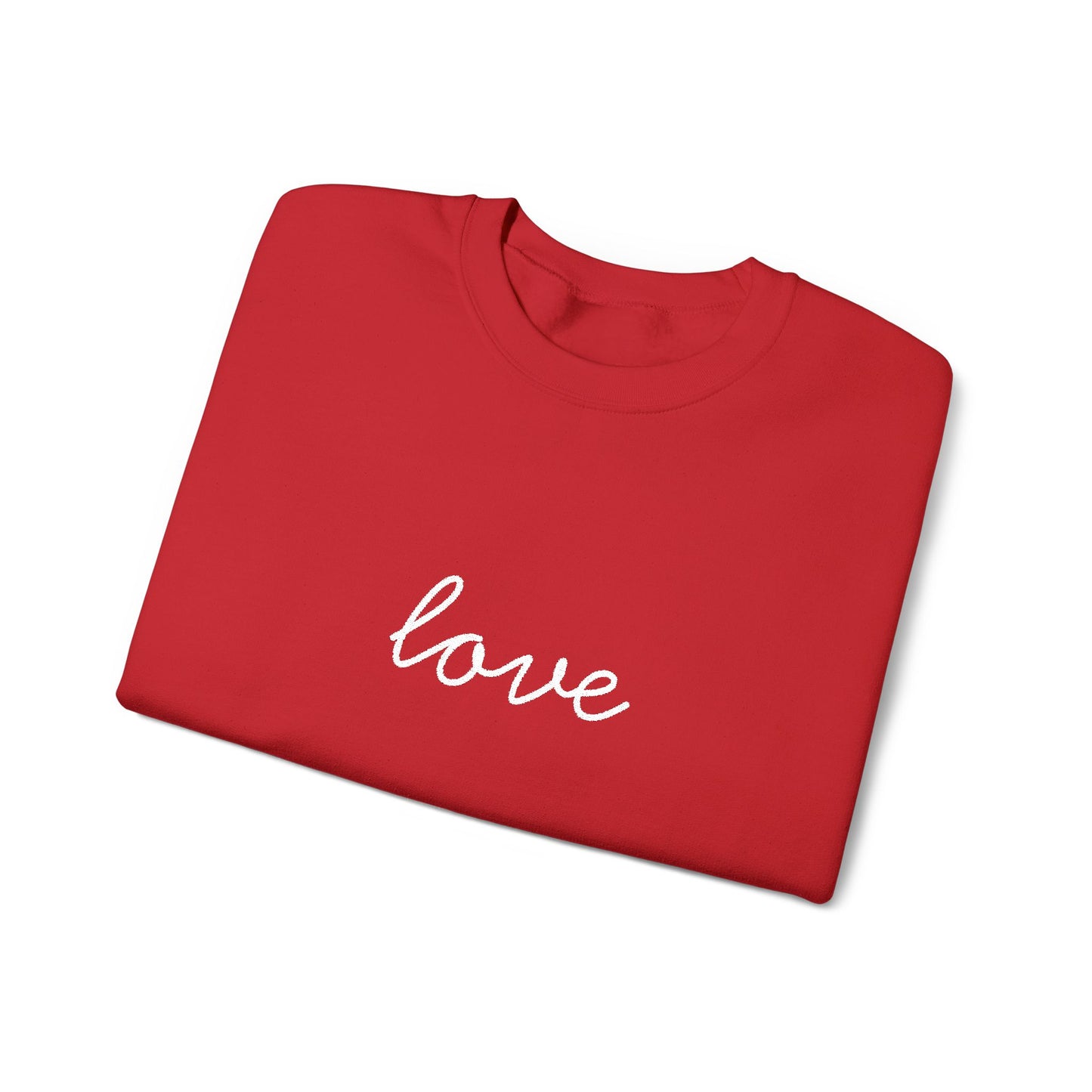 love Script Embroidered Crewneck Sweatshirt - white stitches