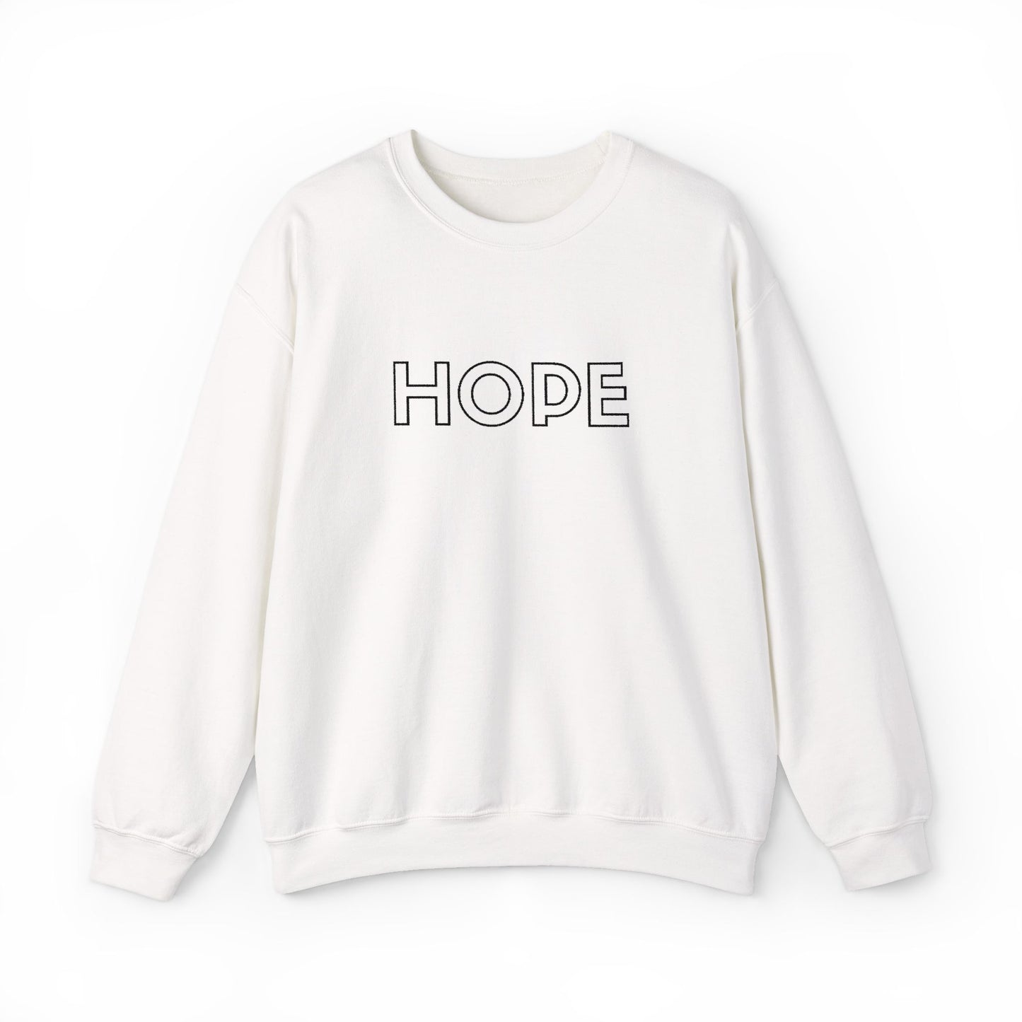 HOPE Embroidered Crewneck Sweatshirt - Black Stitching