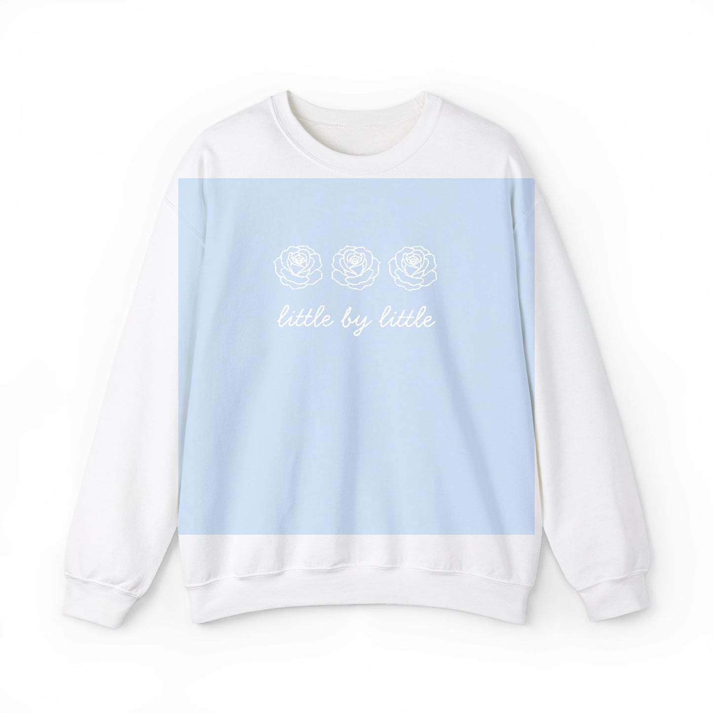 Little by little Embroidered Crewneck Sweatshirt - white stitches