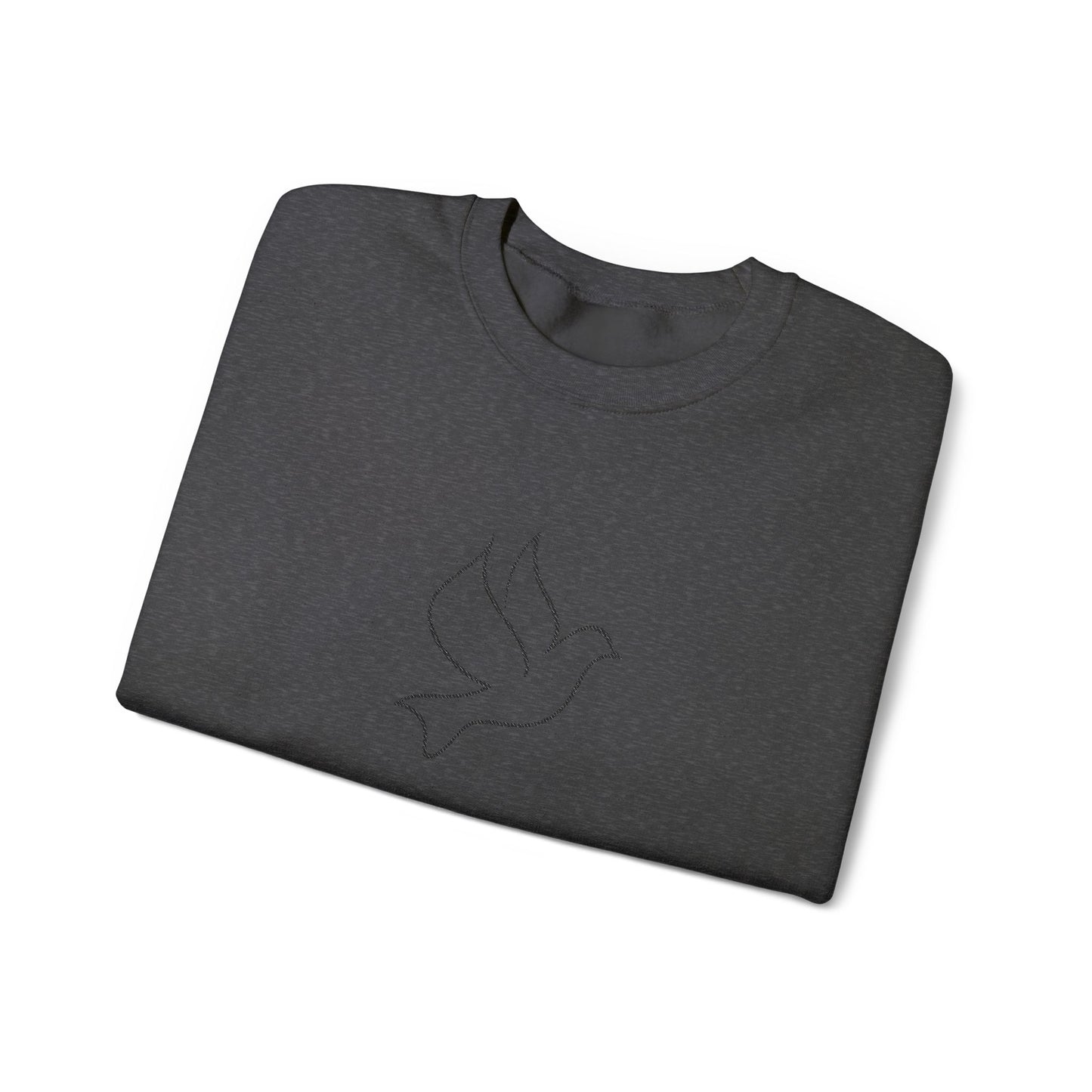 Dove Embroidered Crewneck Sweatshirt - Black Stitching
