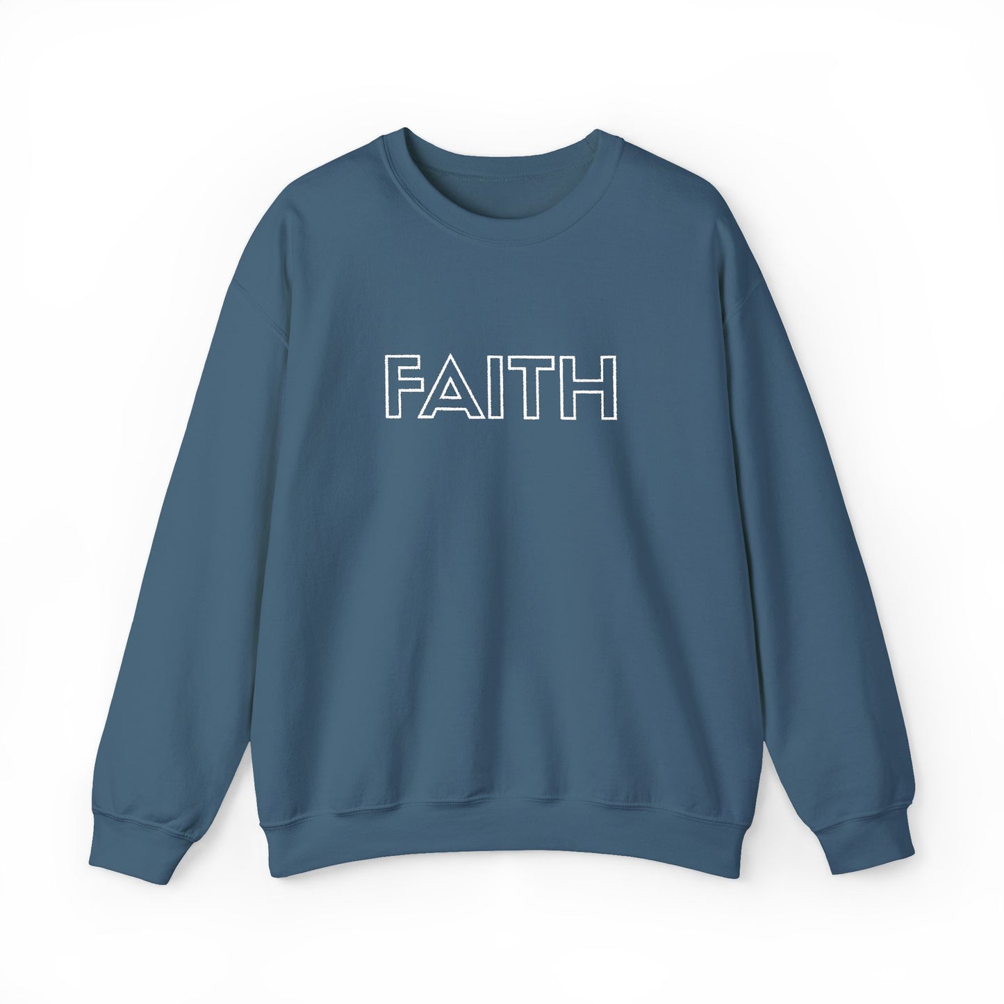 FAITH Embroidered Crewneck Sweatshirt - White stitching