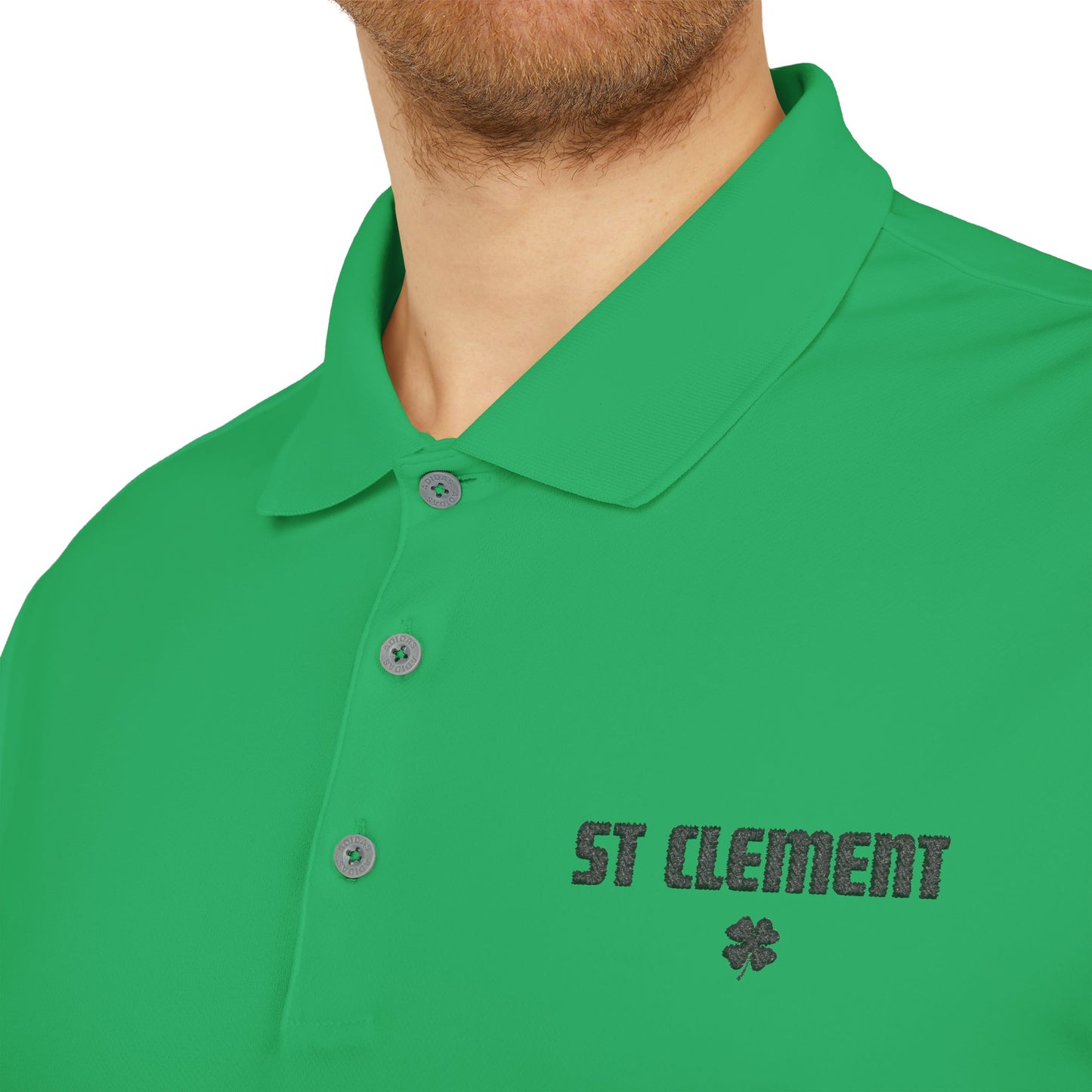 St. Clement Performance Polo — Lightweight Athletic Golf Shirt BLACK stitching