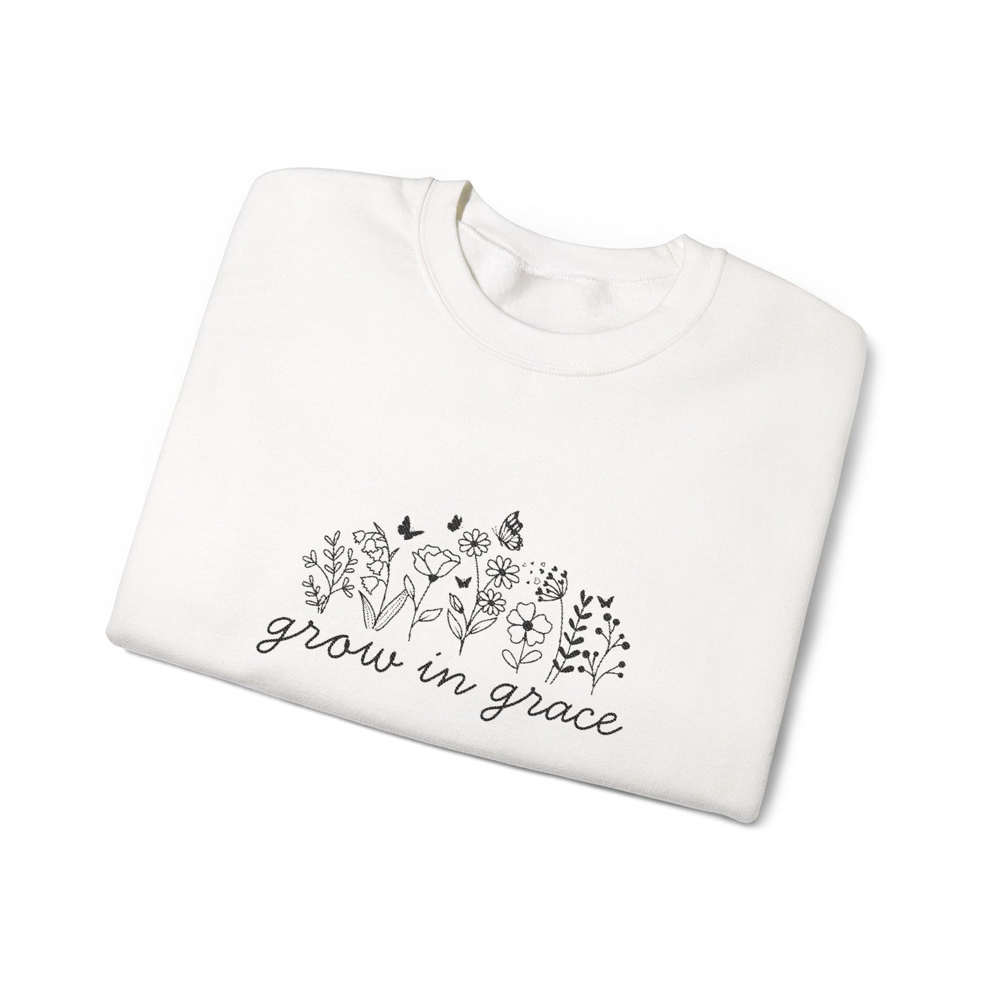 Grow in grace Crewneck Sweatshirt - black stitching