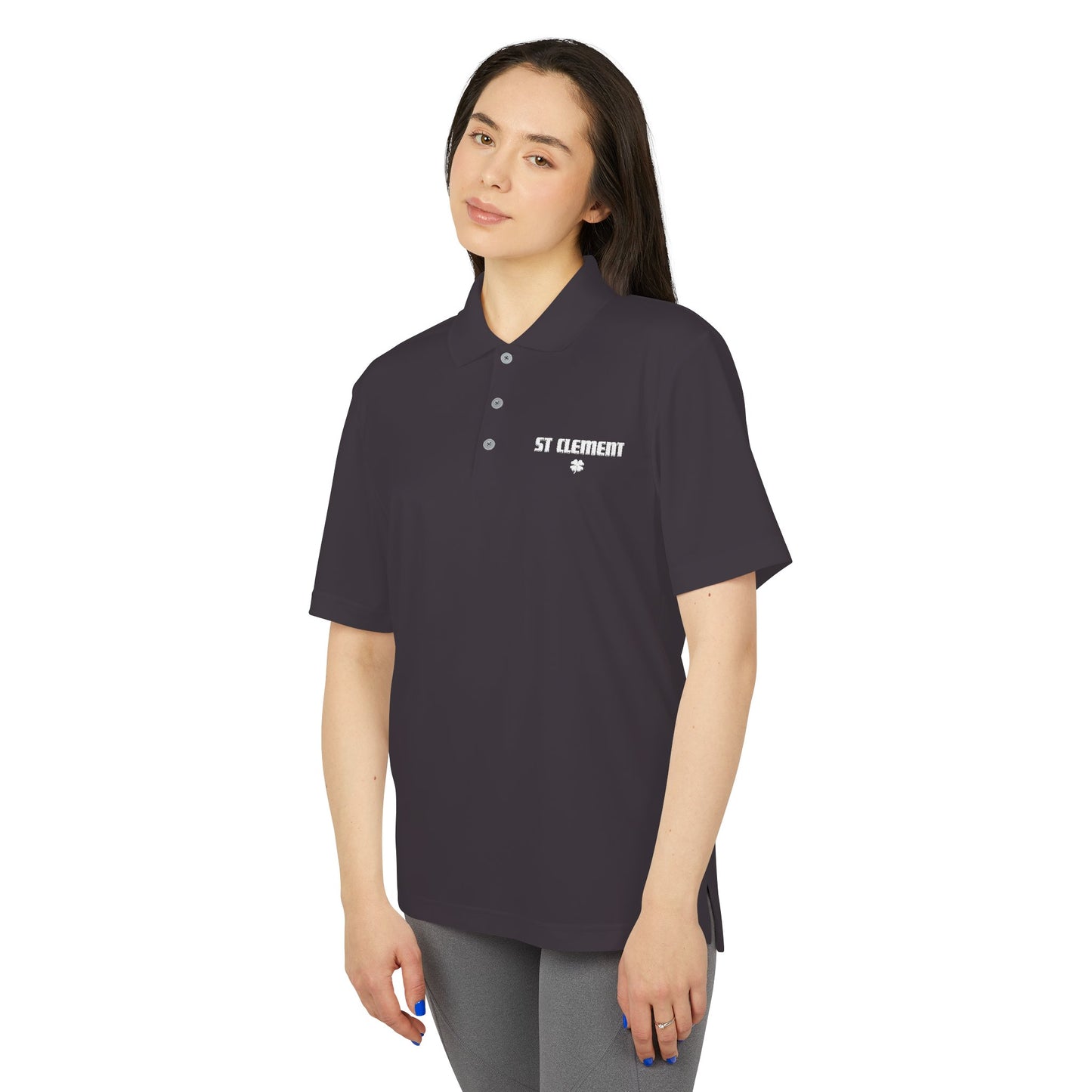 St. Clement Performance Polo — Lightweight Athletic Golf Shirt WHITE stitching