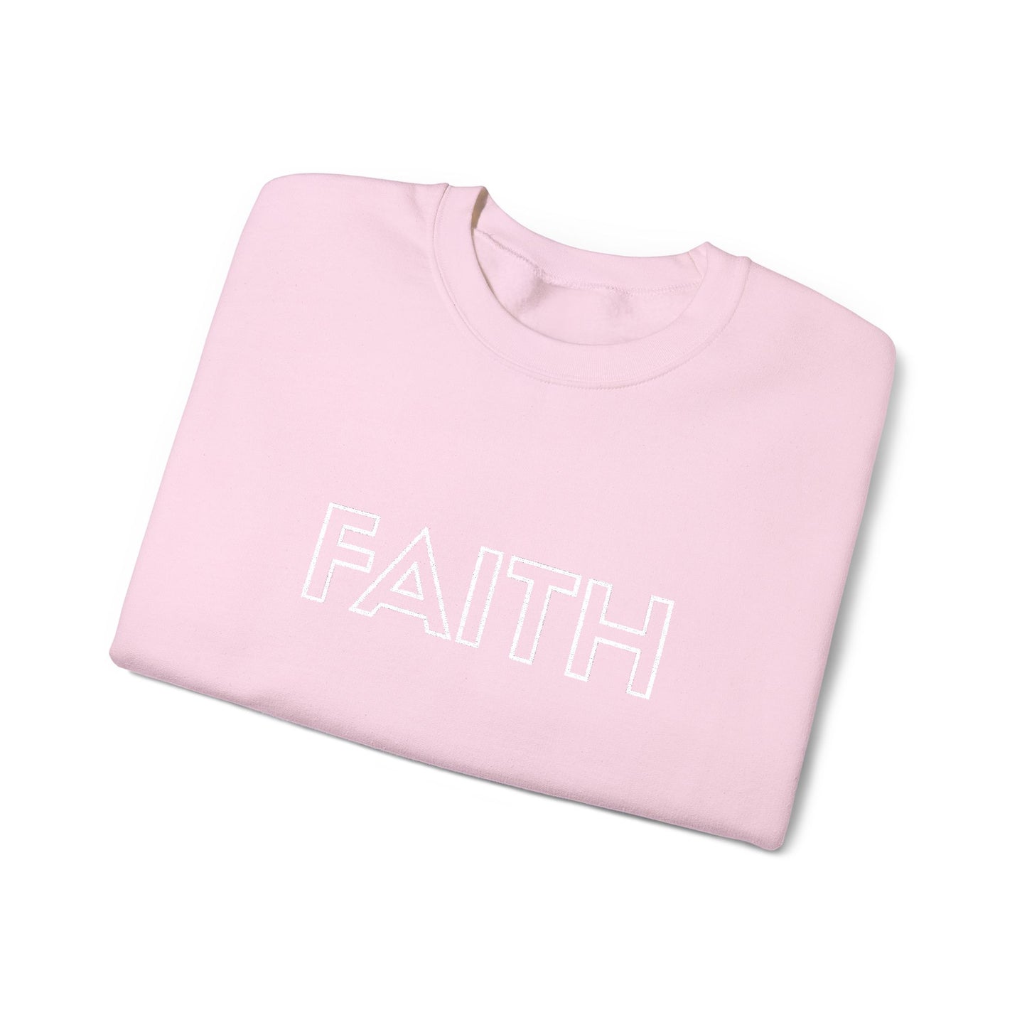 FAITH Embroidered Crewneck Sweatshirt - White stitching