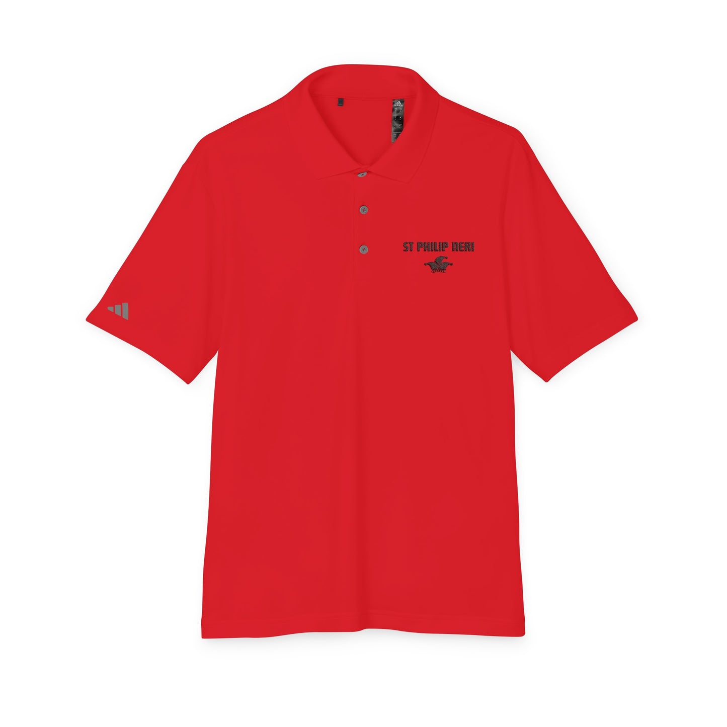 St. Philip Neri Performance Polo — Lightweight Athletic Golf Shirt BLACK stitching