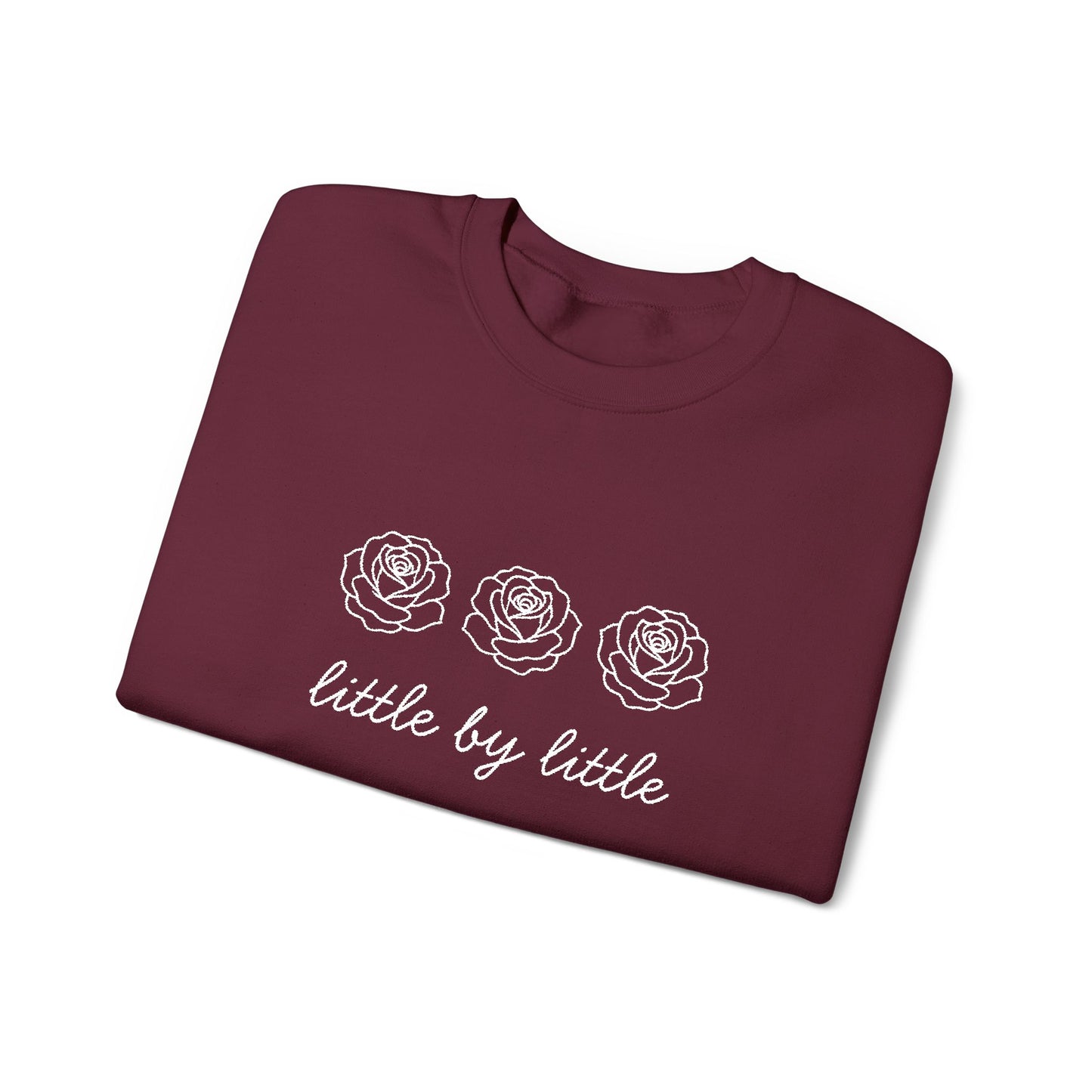 Little by little Embroidered Crewneck Sweatshirt - white stitches