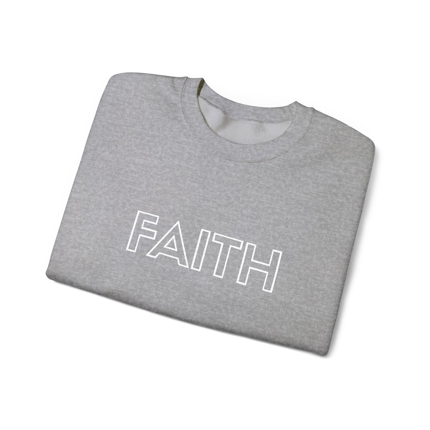 FAITH Embroidered Crewneck Sweatshirt - White stitching