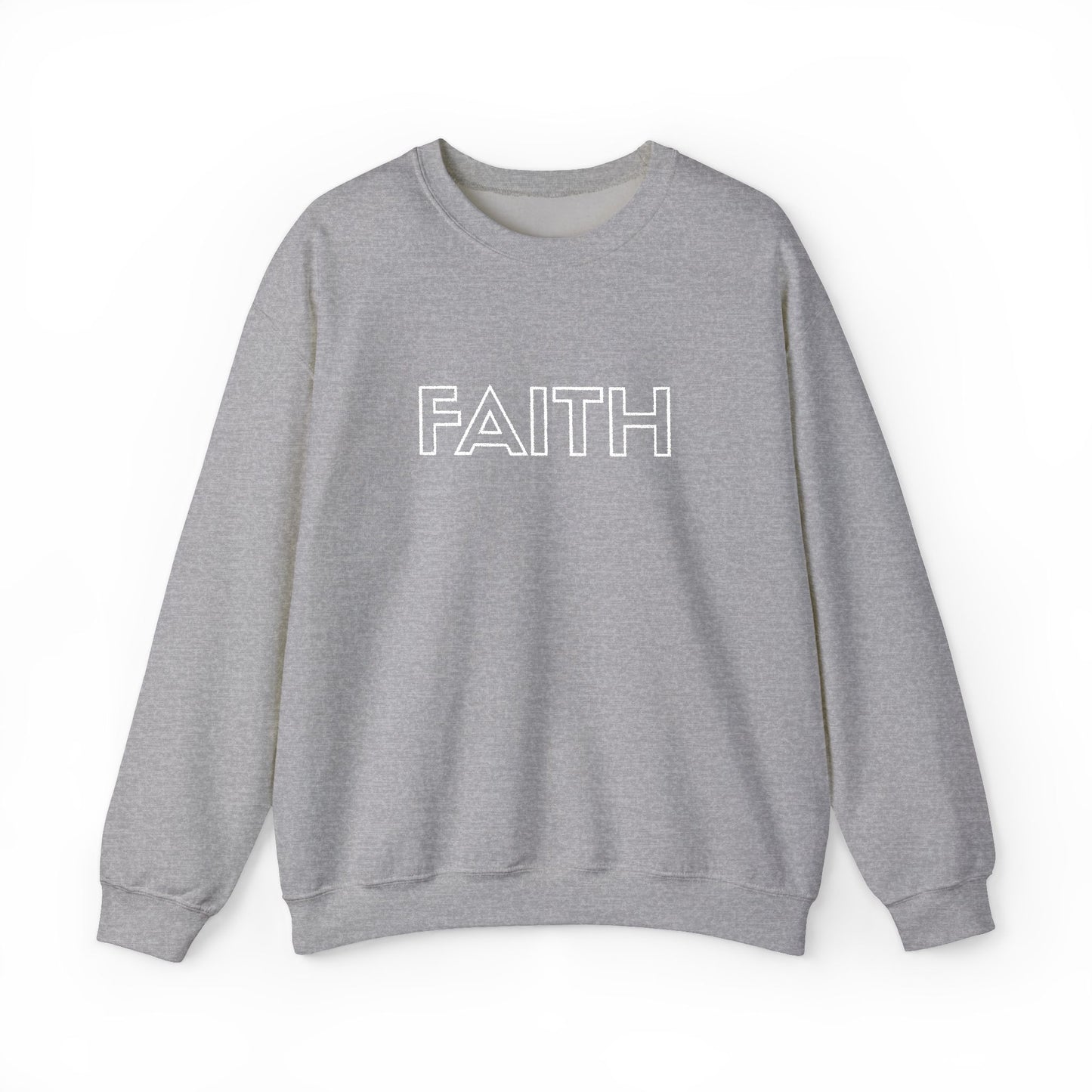 FAITH Embroidered Crewneck Sweatshirt - White stitching
