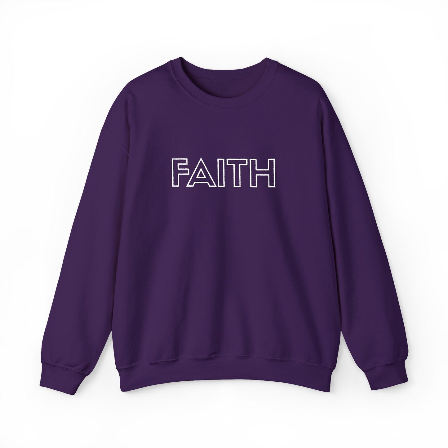 FAITH Embroidered Crewneck Sweatshirt - White stitching