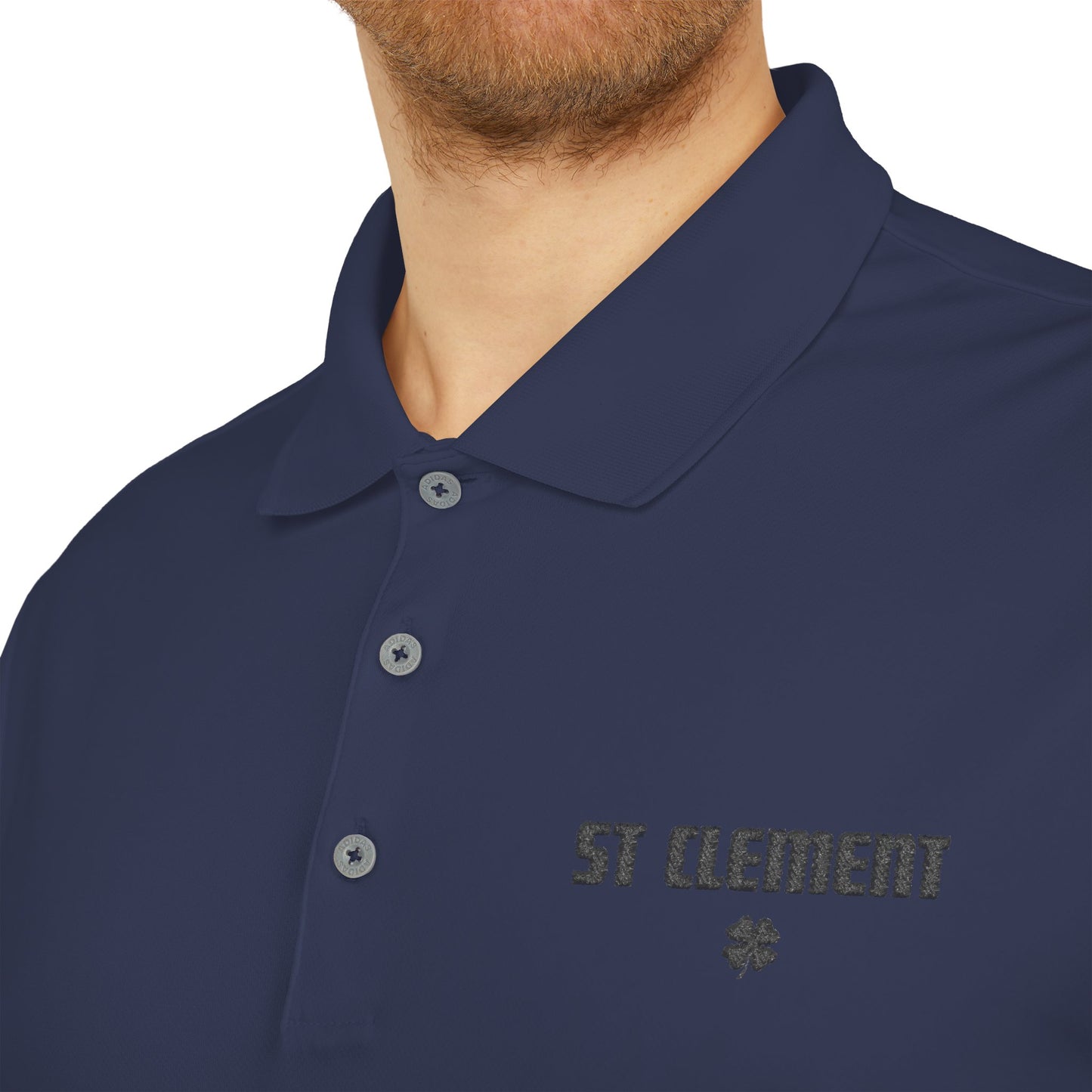 St. Clement Performance Polo — Lightweight Athletic Golf Shirt BLACK stitching