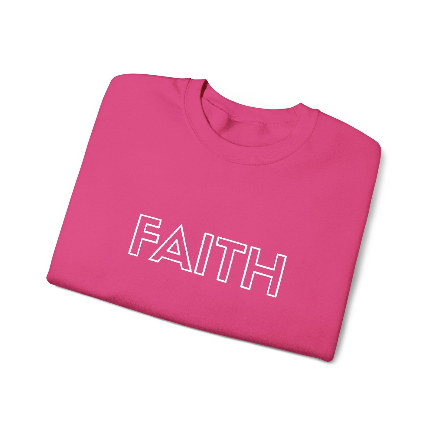 FAITH Embroidered Crewneck Sweatshirt - White stitching