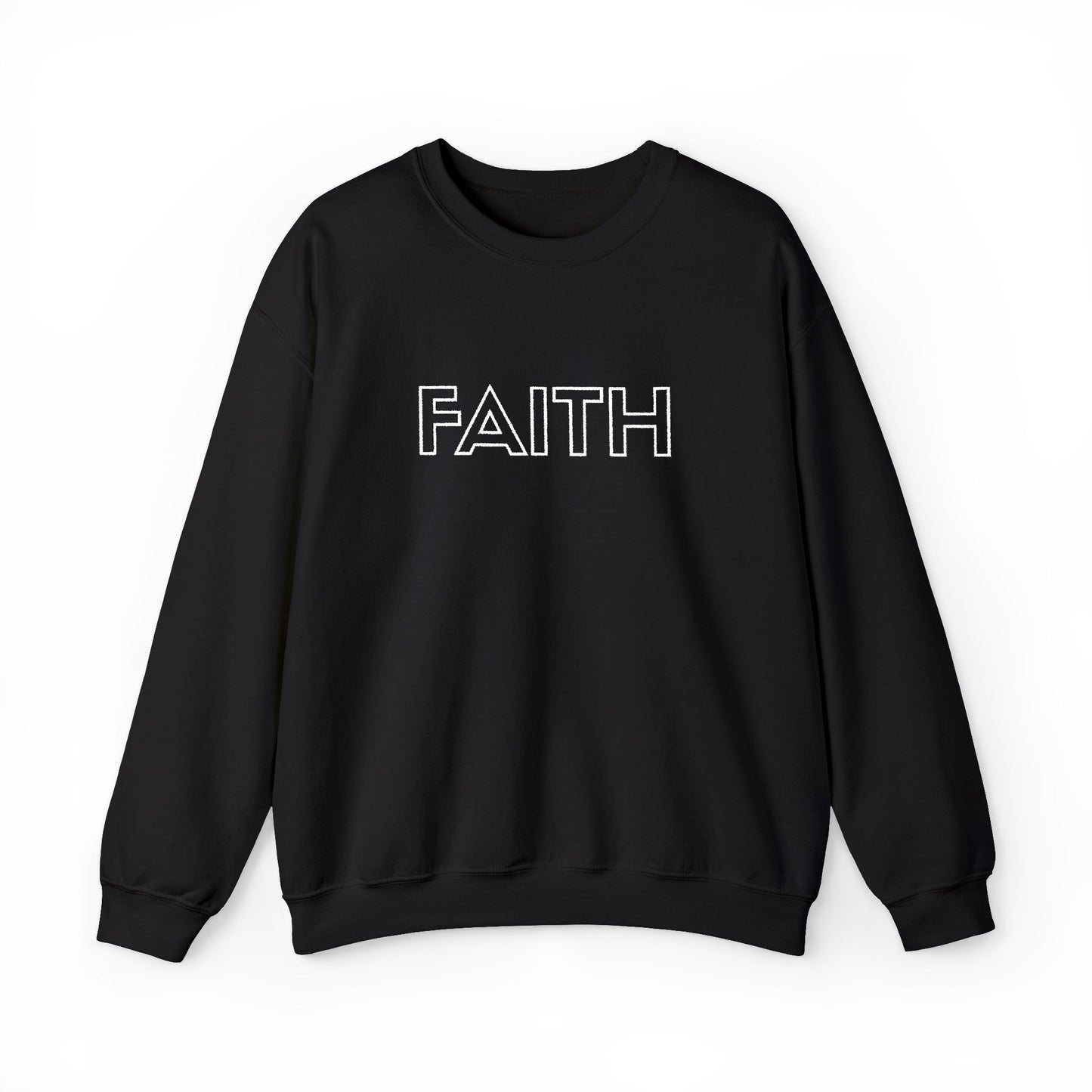 FAITH Embroidered Crewneck Sweatshirt - White stitching