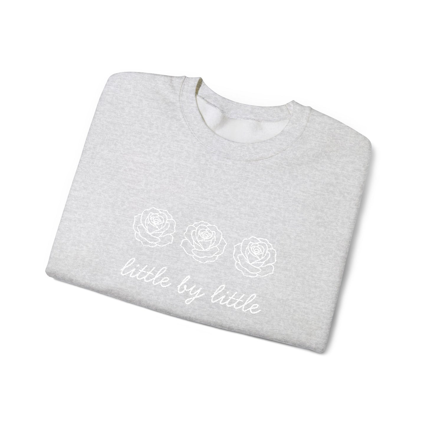 Little by little Embroidered Crewneck Sweatshirt - white stitches