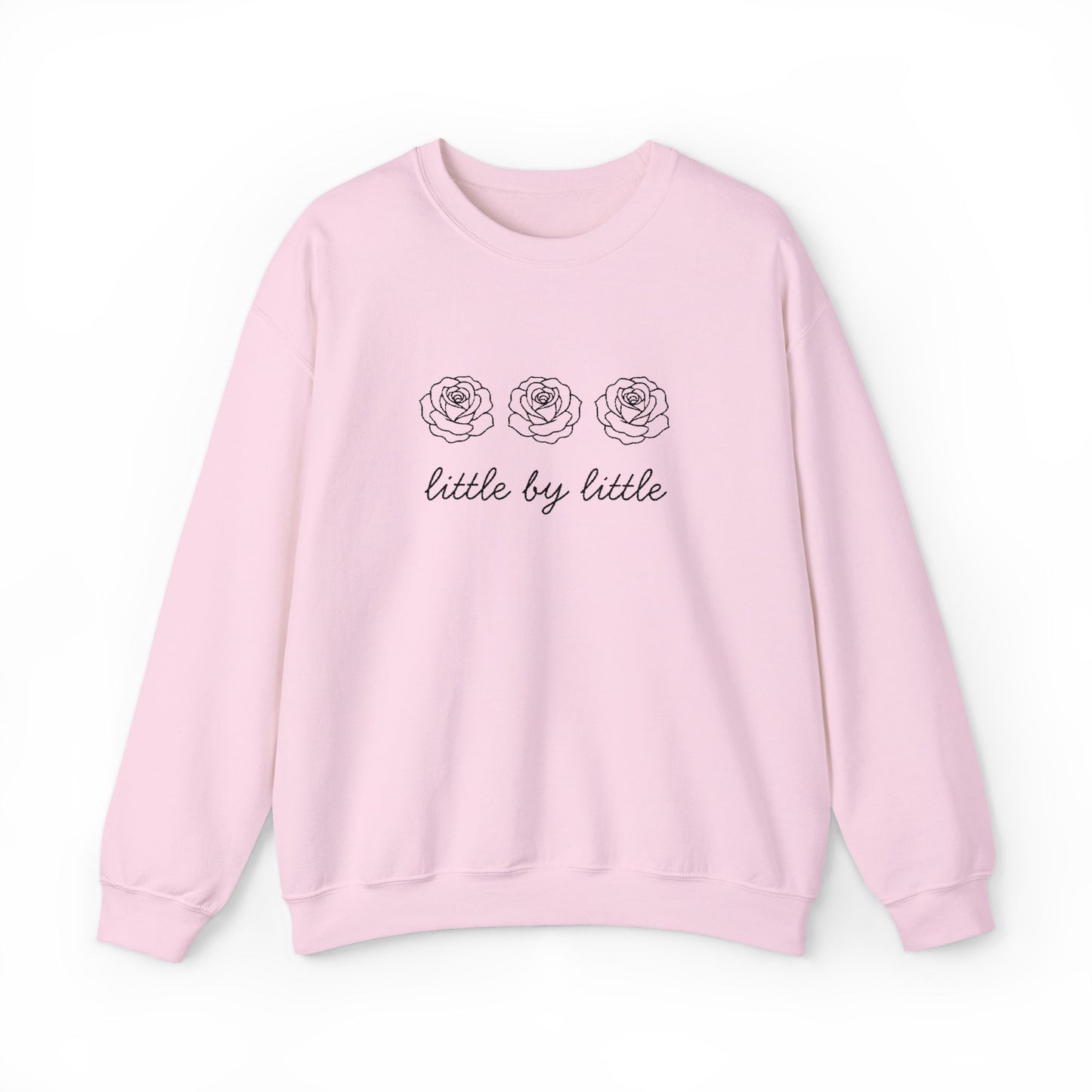Little by little Embroidered Crewneck Sweatshirt - black stitches