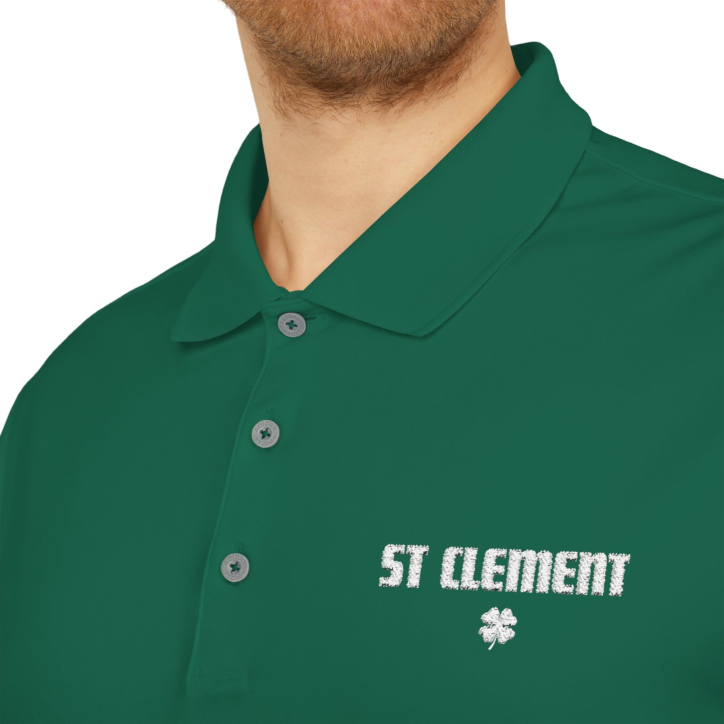 St. Clement Performance Polo — Lightweight Athletic Golf Shirt WHITE stitching