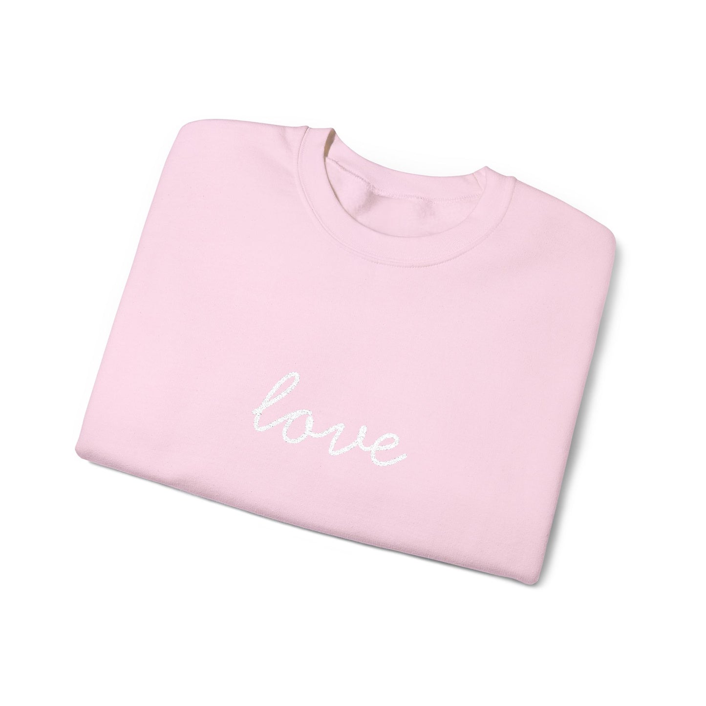 love Script Embroidered Crewneck Sweatshirt - white stitches