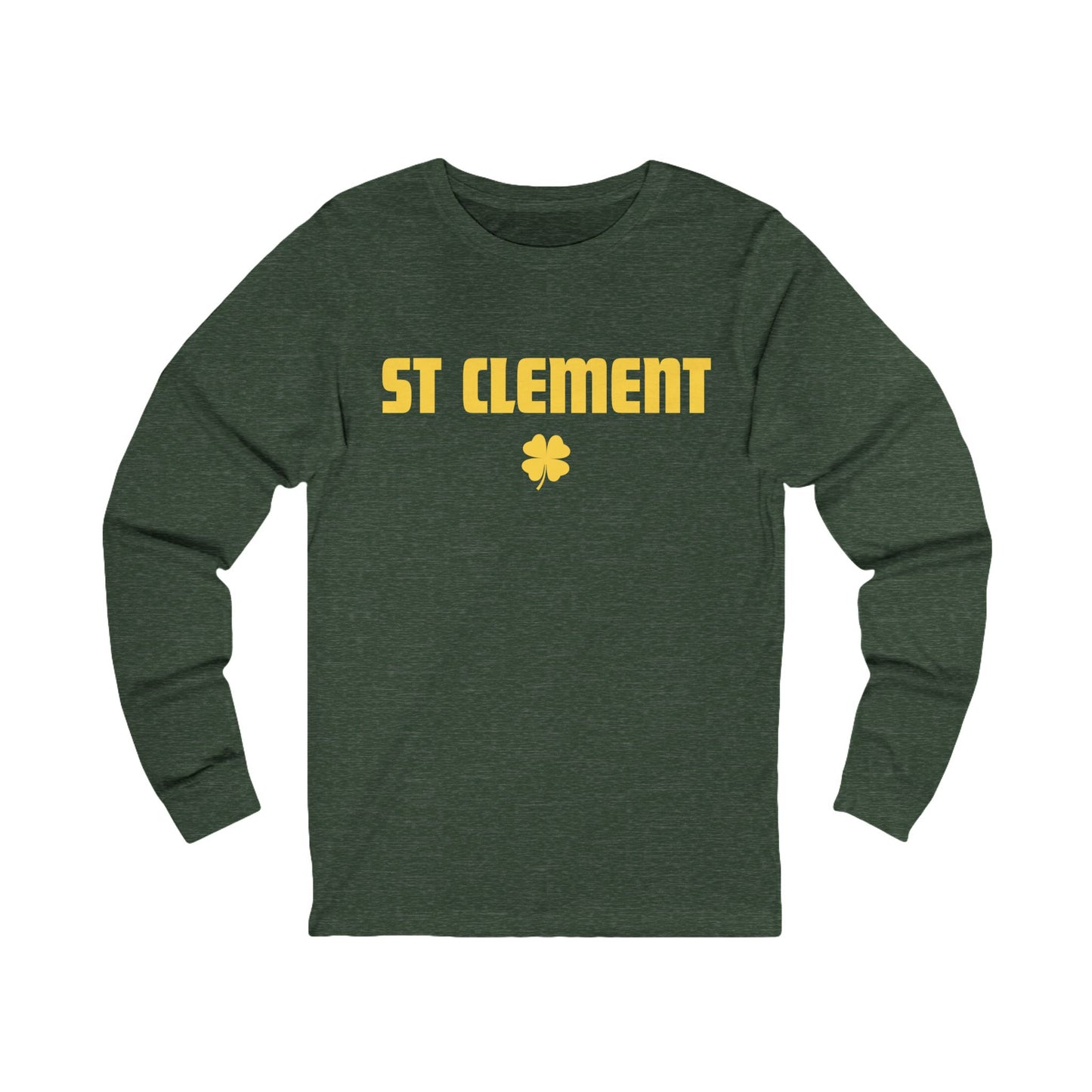 St Clement YELLOW print with shamrock Long Sleeve Tee