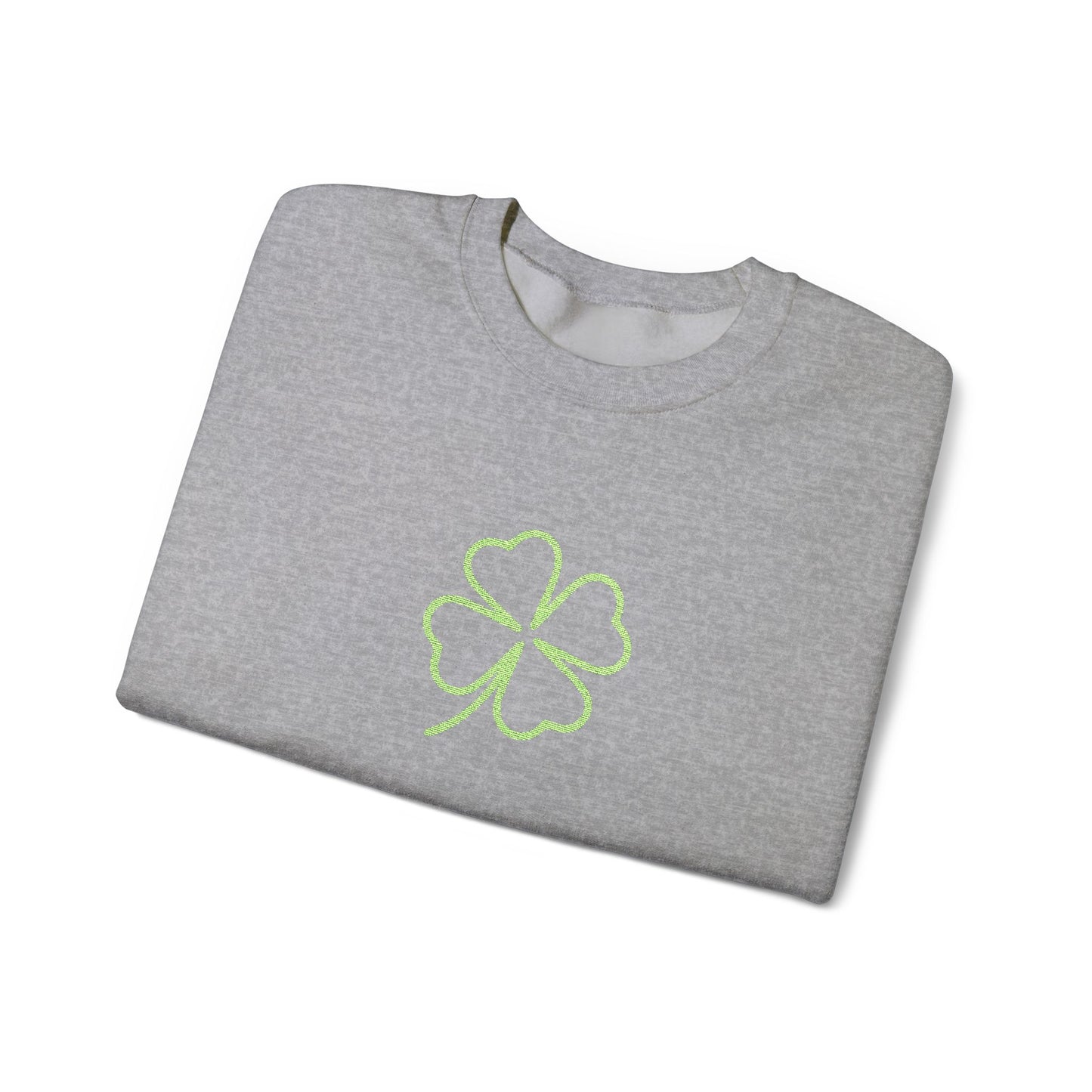 Shamrock Embroidered Crewneck Sweatshirt - Kelly Green Stitching