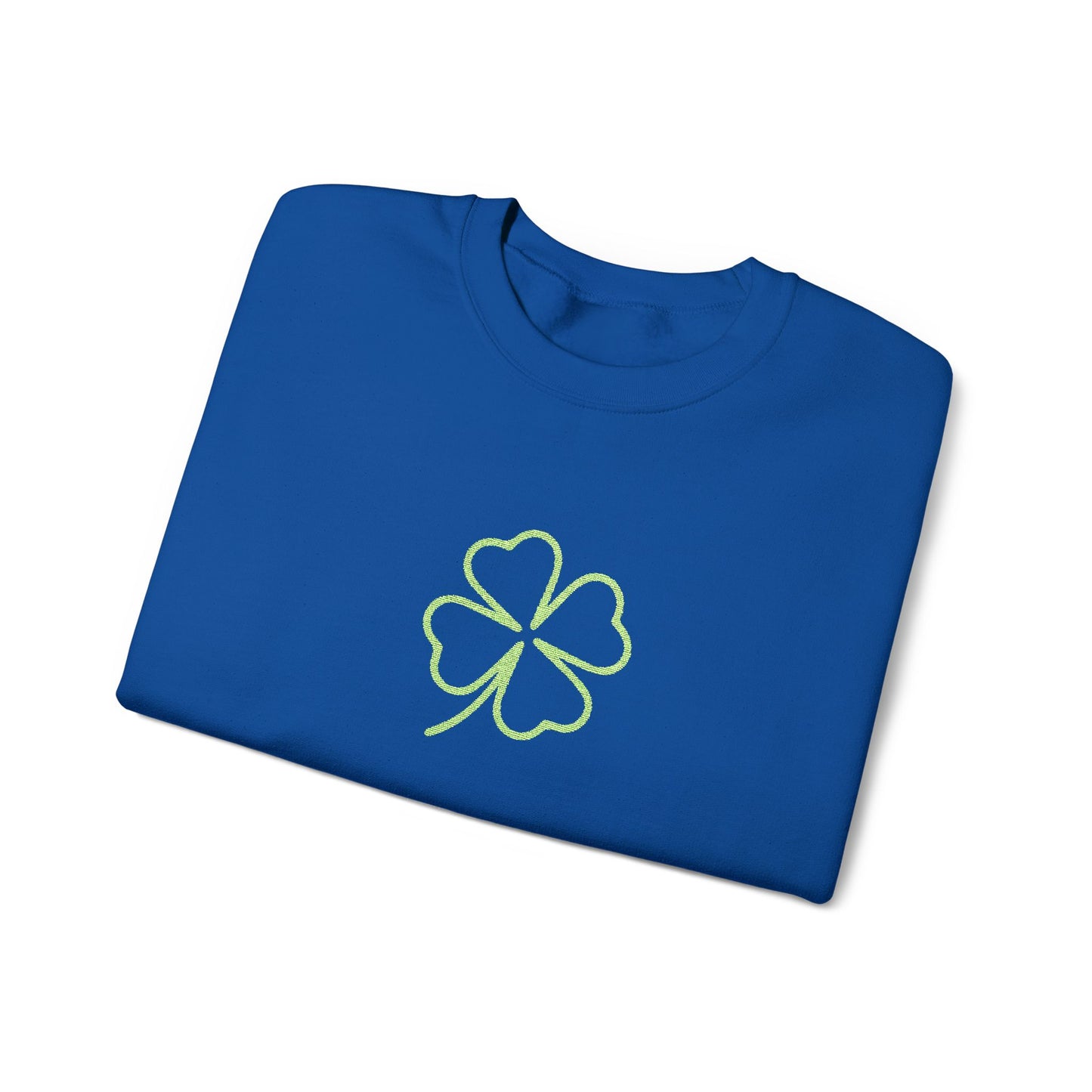 Shamrock Embroidered Crewneck Sweatshirt - Kelly Green Stitching