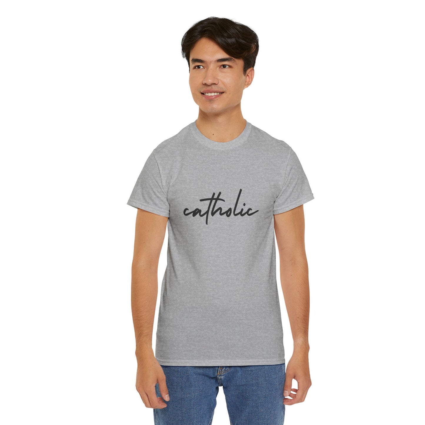 Catholic Script T-Shirt —Black Printing