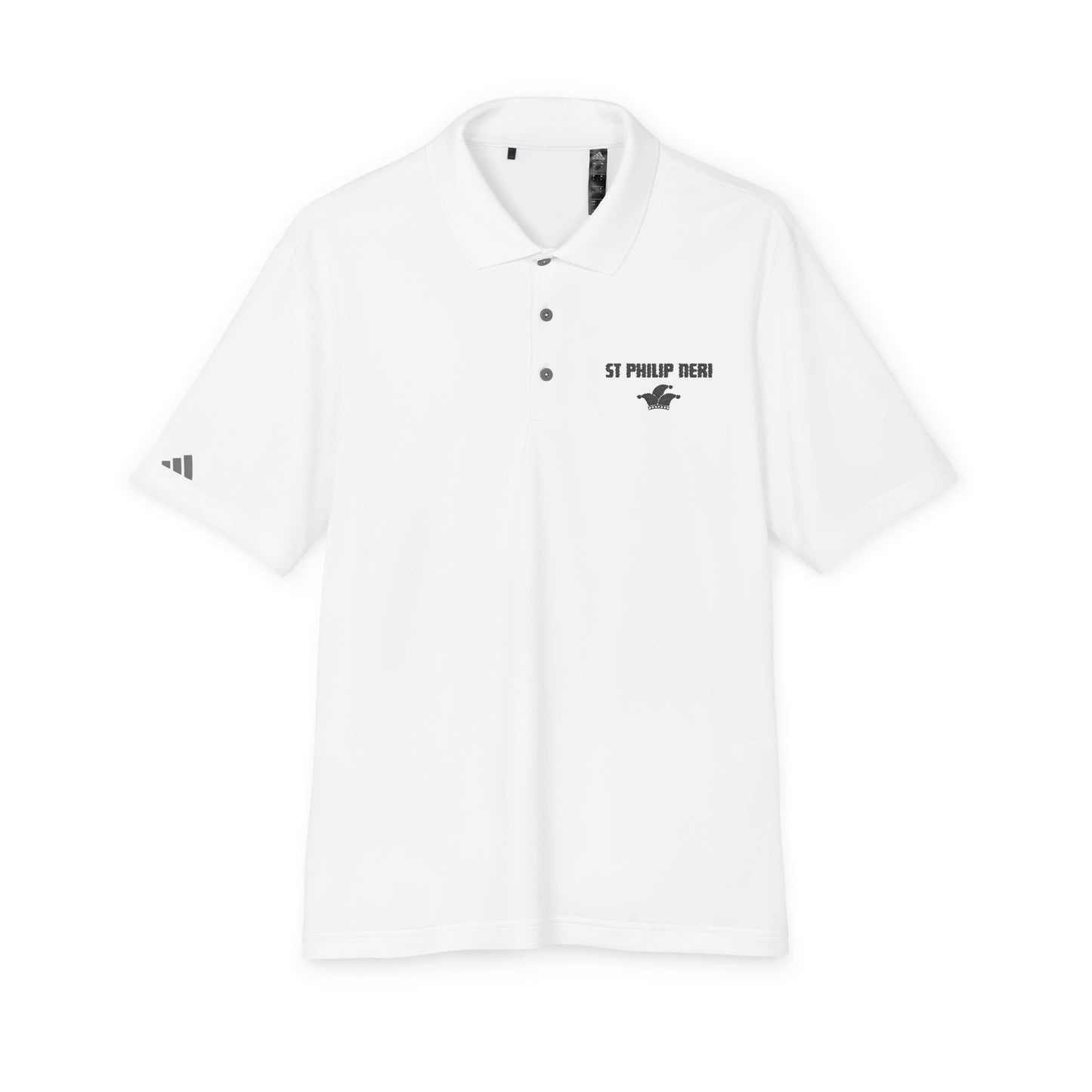 St. Philip Neri Performance Polo — Lightweight Athletic Golf Shirt BLACK stitching