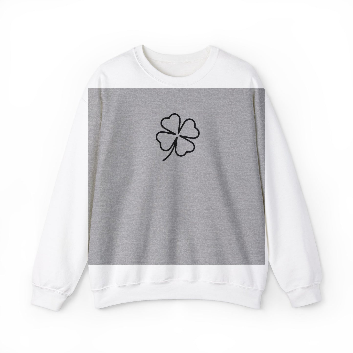 Shamrock Embroidered Crewneck Sweatshirt - Black Stitching