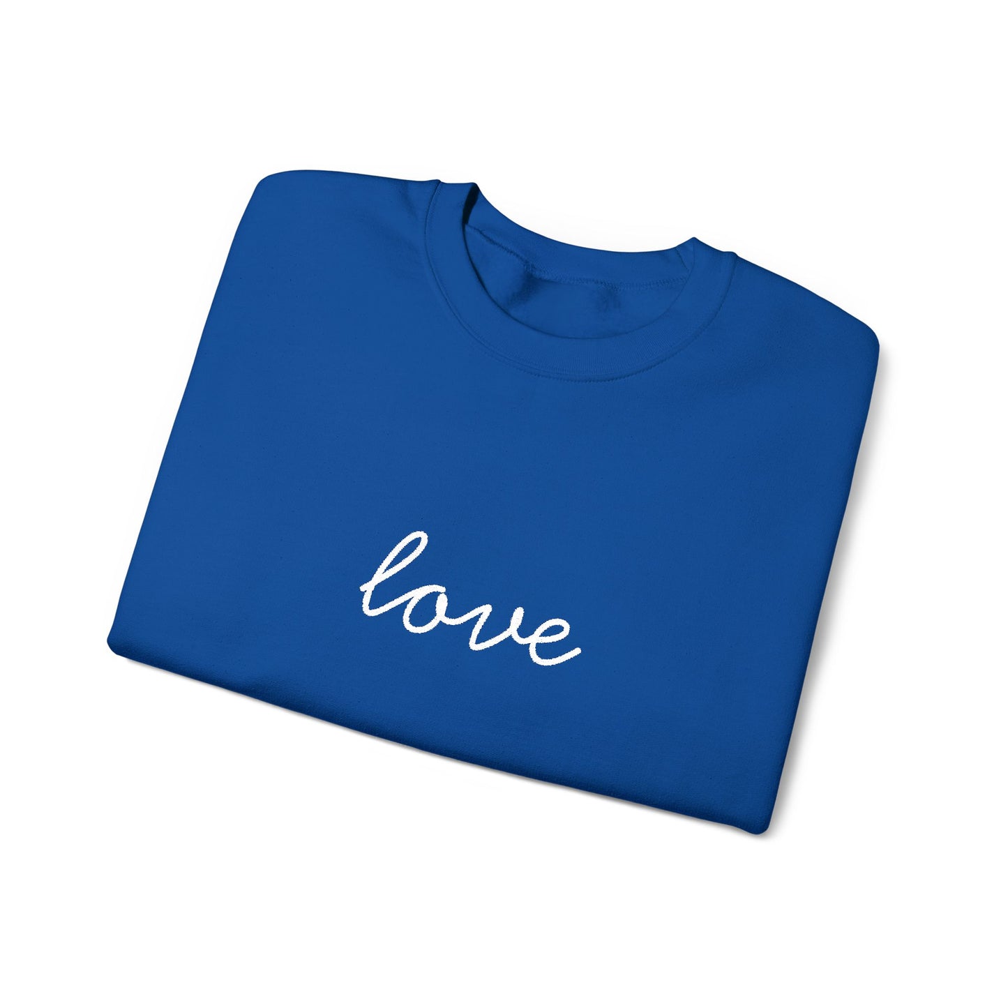 love Script Embroidered Crewneck Sweatshirt - white stitches