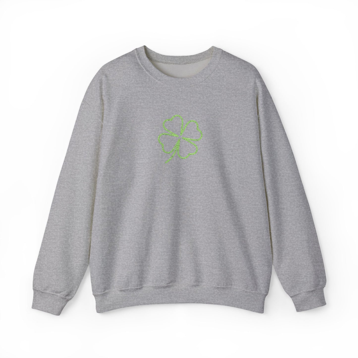 Shamrock Embroidered Crewneck Sweatshirt - Kelly Green Stitching