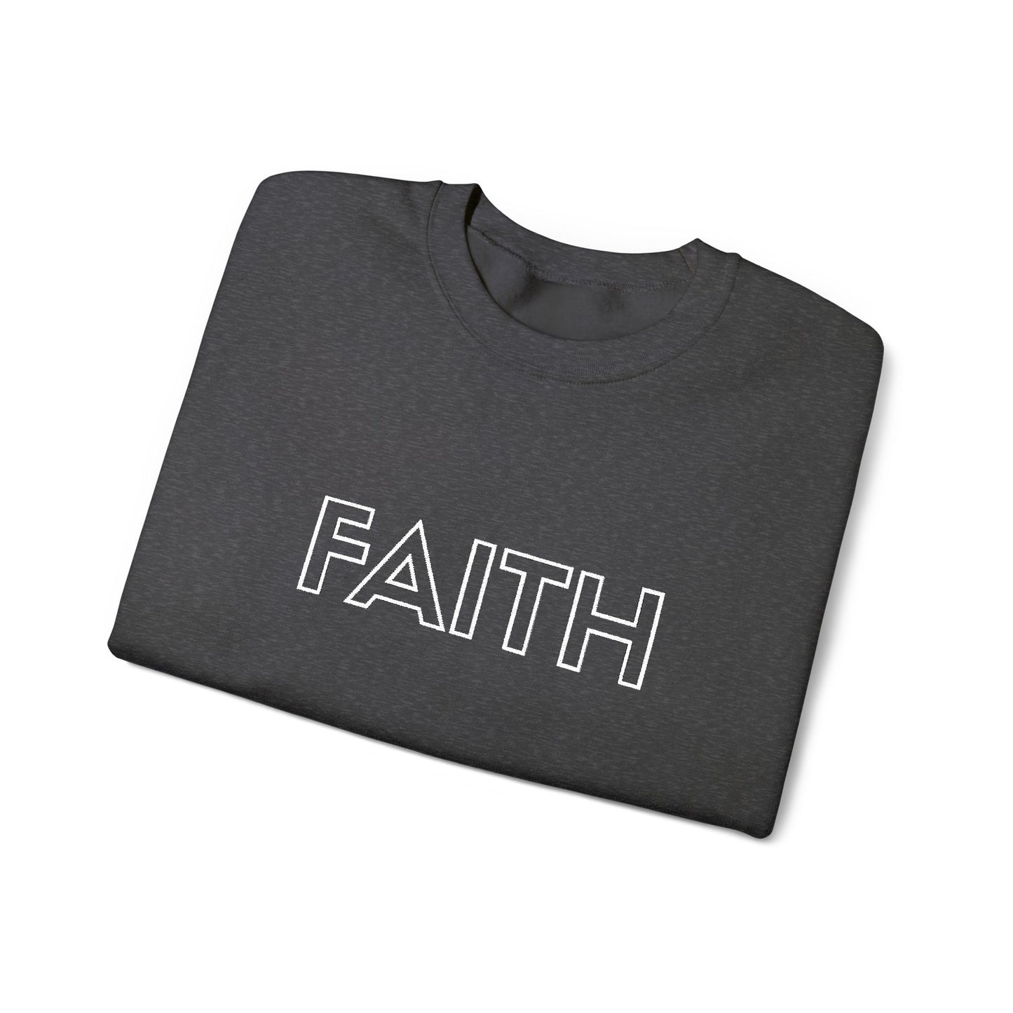 FAITH Embroidered Crewneck Sweatshirt - White stitching