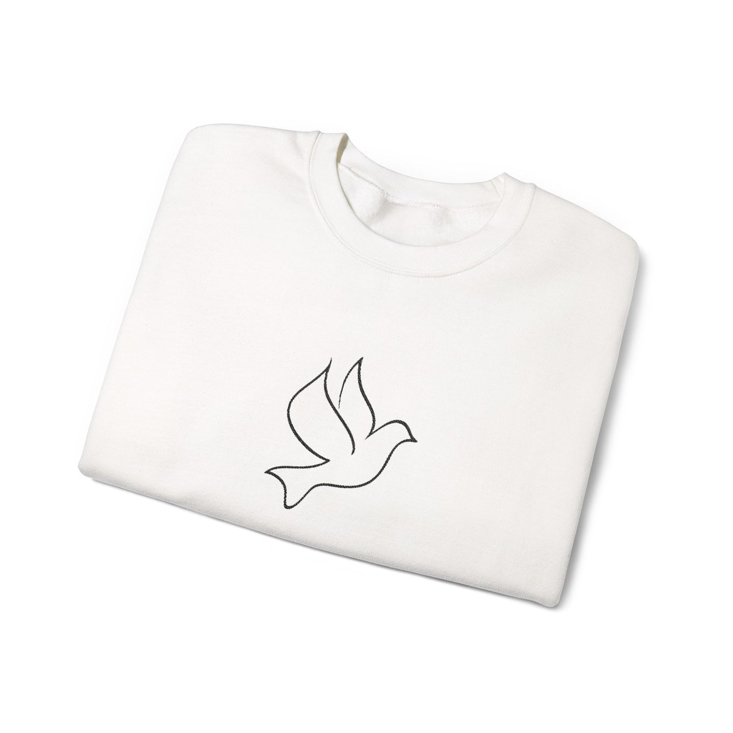 Dove Embroidered Crewneck Sweatshirt - Black Stitching