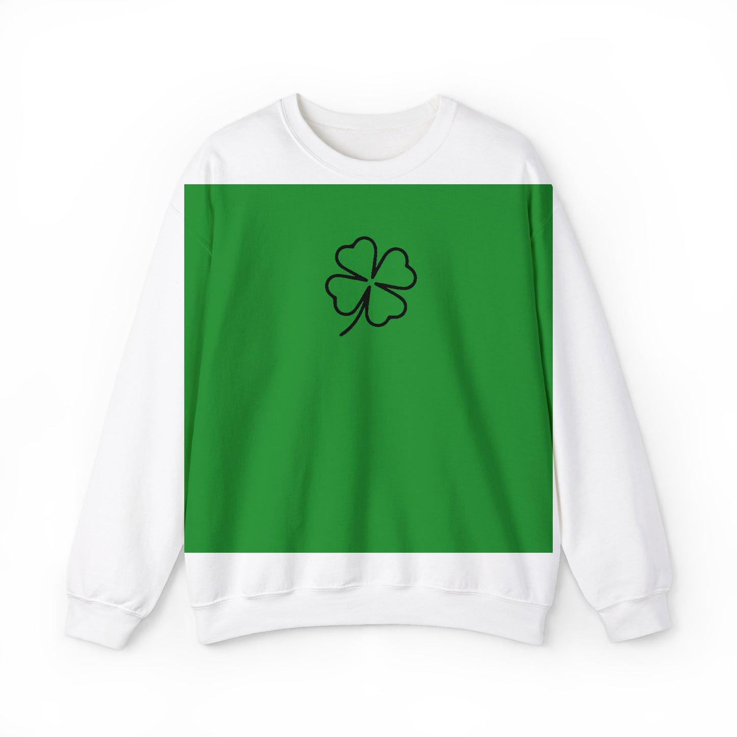 Shamrock Embroidered Crewneck Sweatshirt - Black Stitching