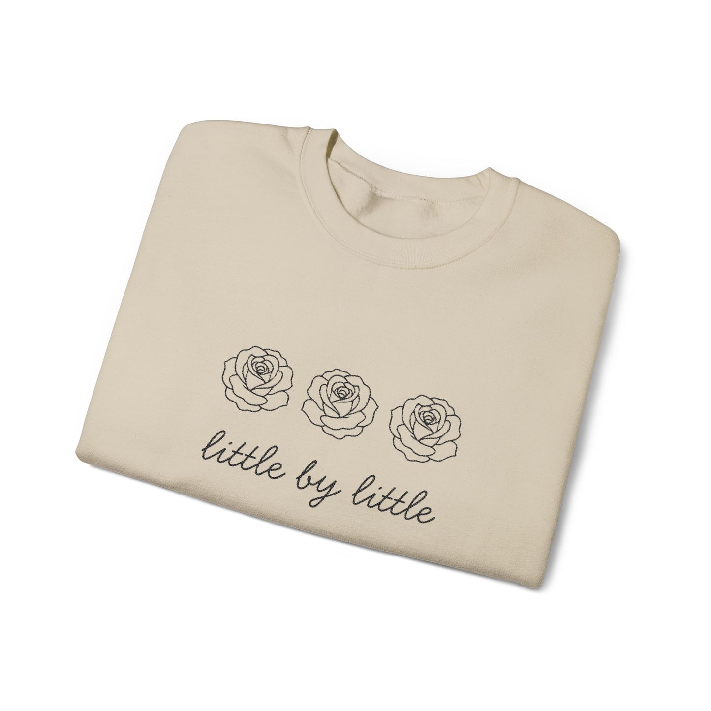 Little by little Embroidered Crewneck Sweatshirt - black stitches